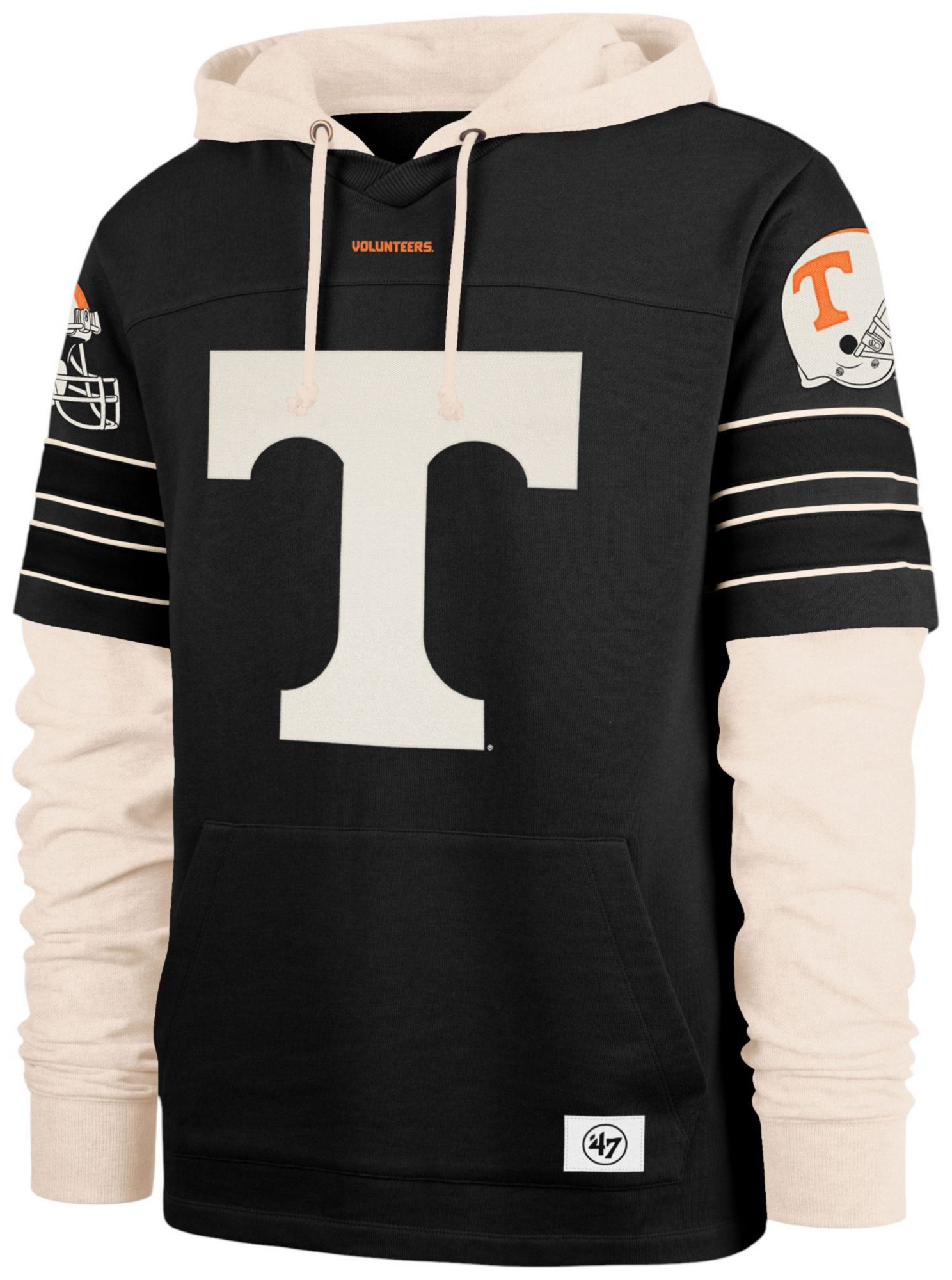 '47 Men's Tennessee Volunteers Black Split Zone Cornerback Lacer Pullover Hoodie product image