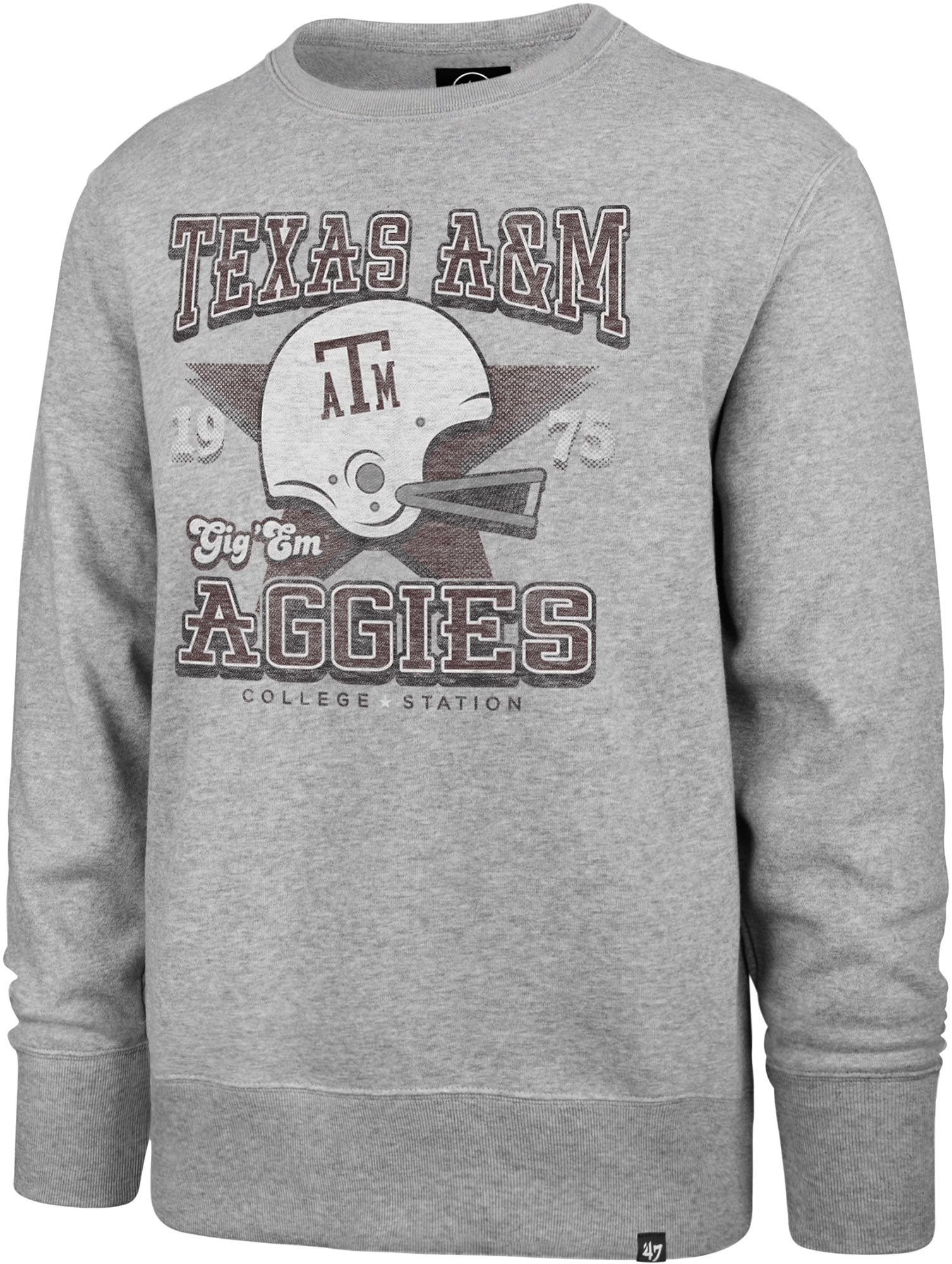 '47 Men's Texas A&M Aggies Grey 1970 Short Sleeve Crewneck product image