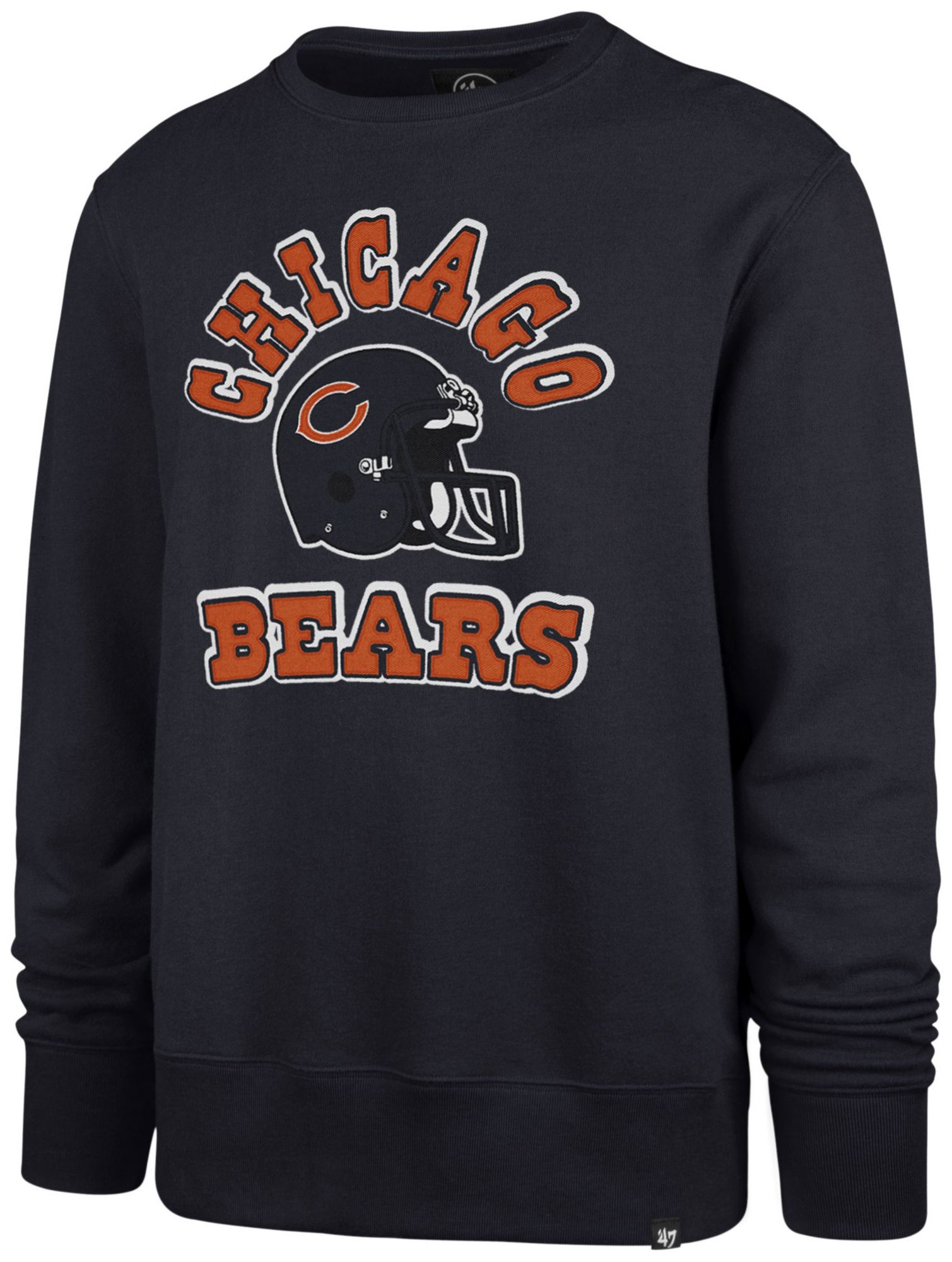 '47 Men's Chicago Bears Navy Comeback Applique Crewneck Sweatshirt product image