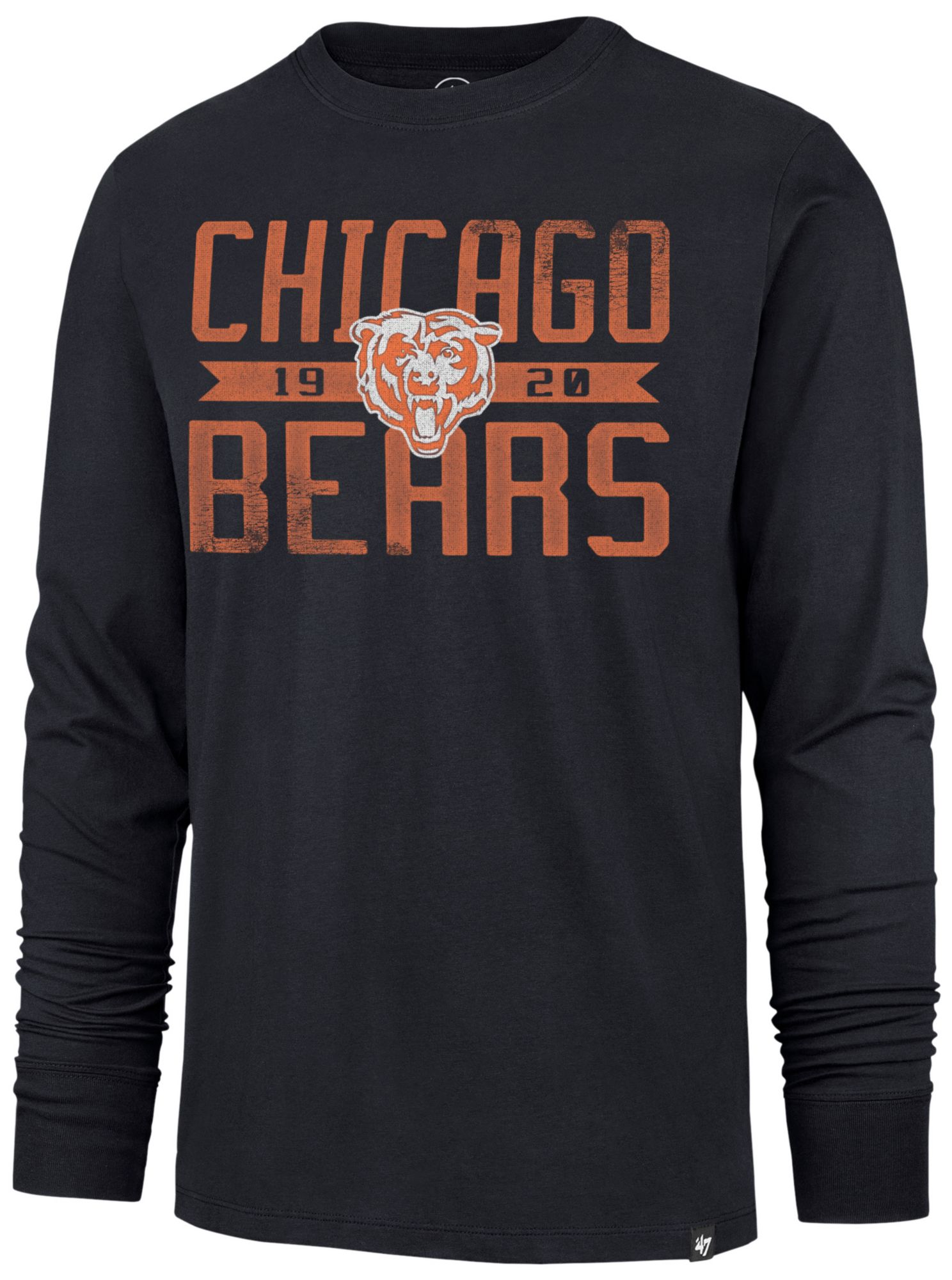 '47 Men's Chicago Bears Blue Wide Out Franklin Long Sleeve T-Shirt product image