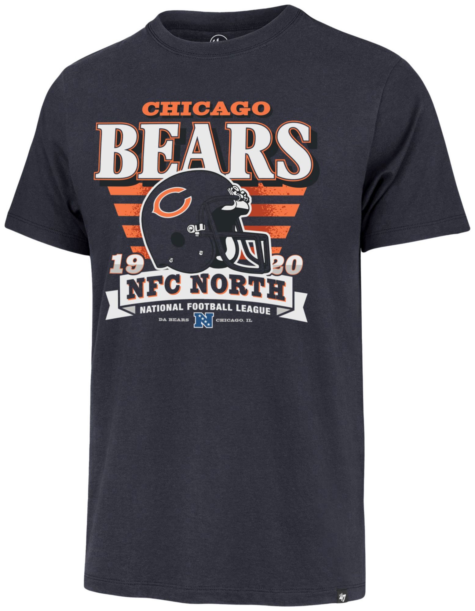 '47 Men's Chicago Bears Blue Stripe Splash T-Shirt product image