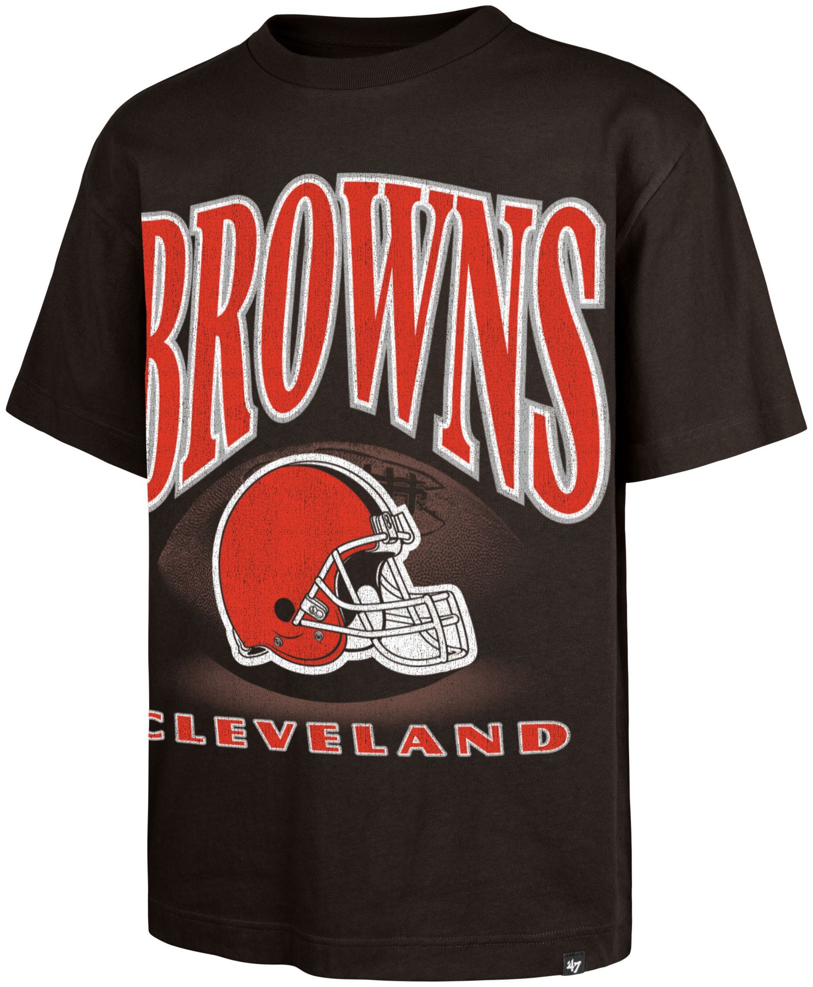 '47 Men's Cleveland Browns Brown Power Shot Foundation T-Shirt product image