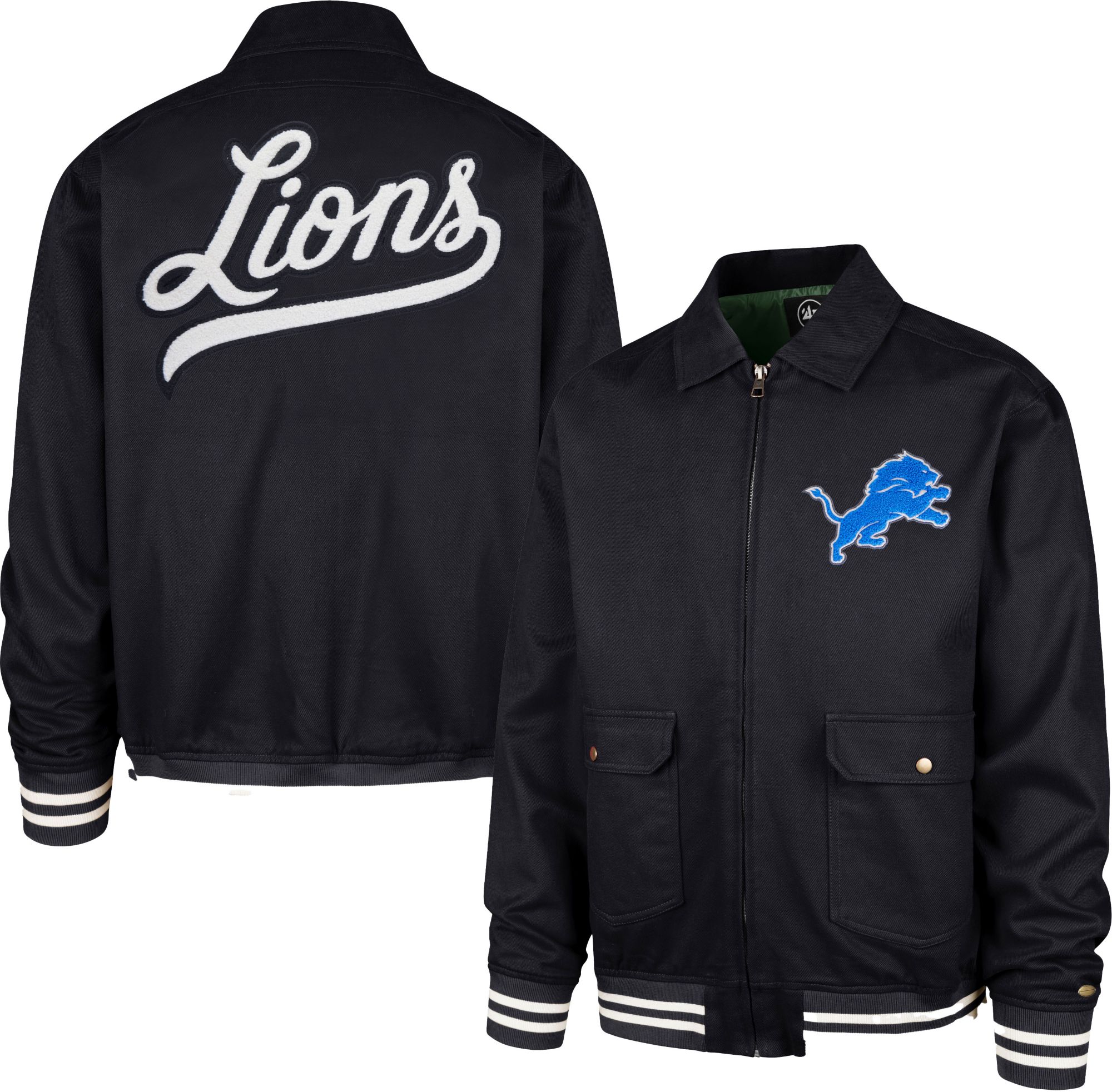 '47 Men's Detroit Lions Navy Homestead Full-Zip Jacket product image