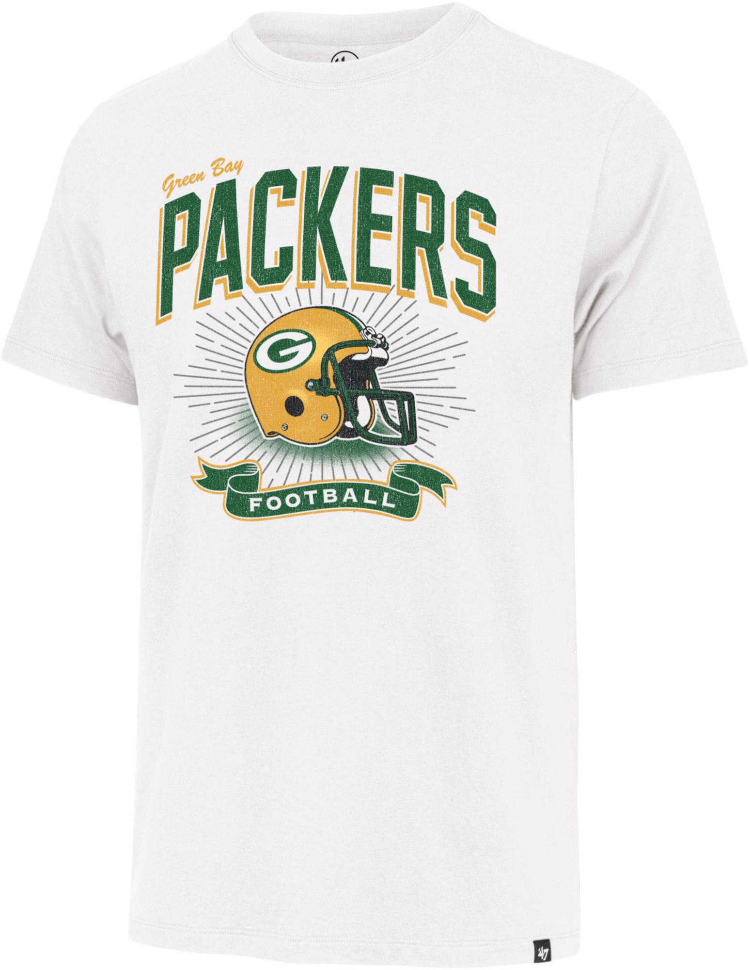 '47 Men's Green Bay Packers White Wash Prime Play Franklin T-Shirt product image