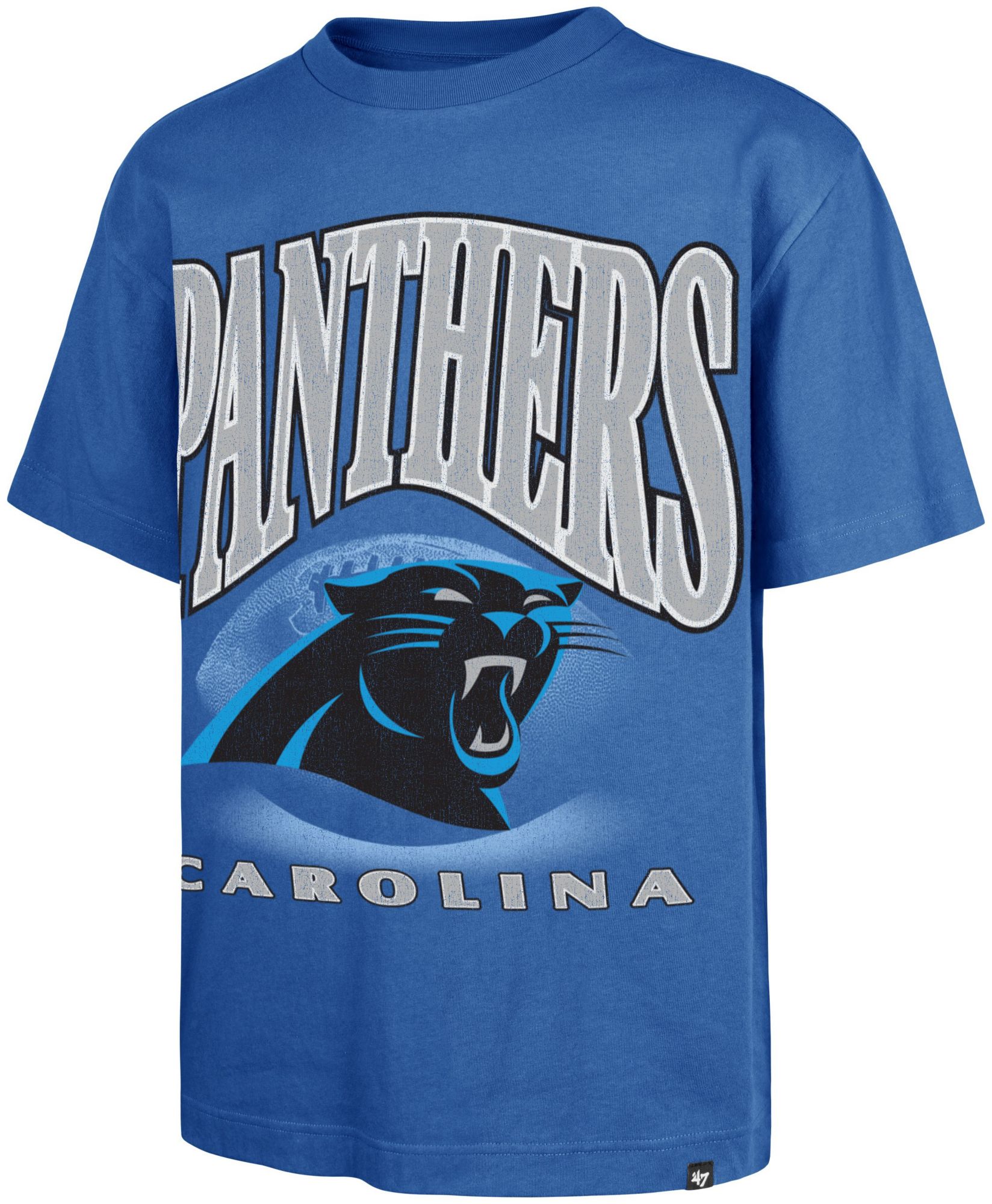 '47 Men's Carolina Panthers Blue Power Shot Foundation T-Shirt product image