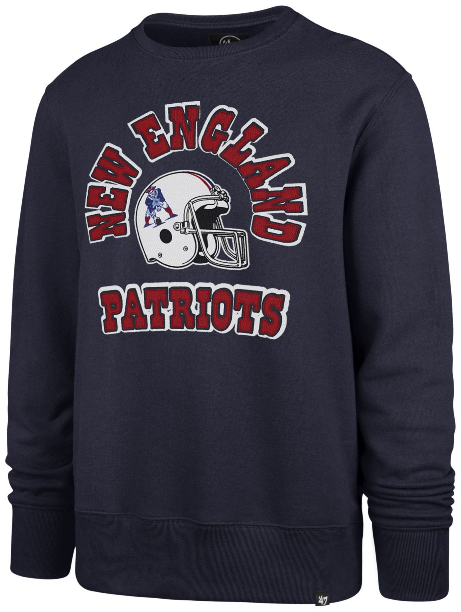 '47 Men's New England Patriots Navy Comeback Applique Crewneck Sweatshirt product image