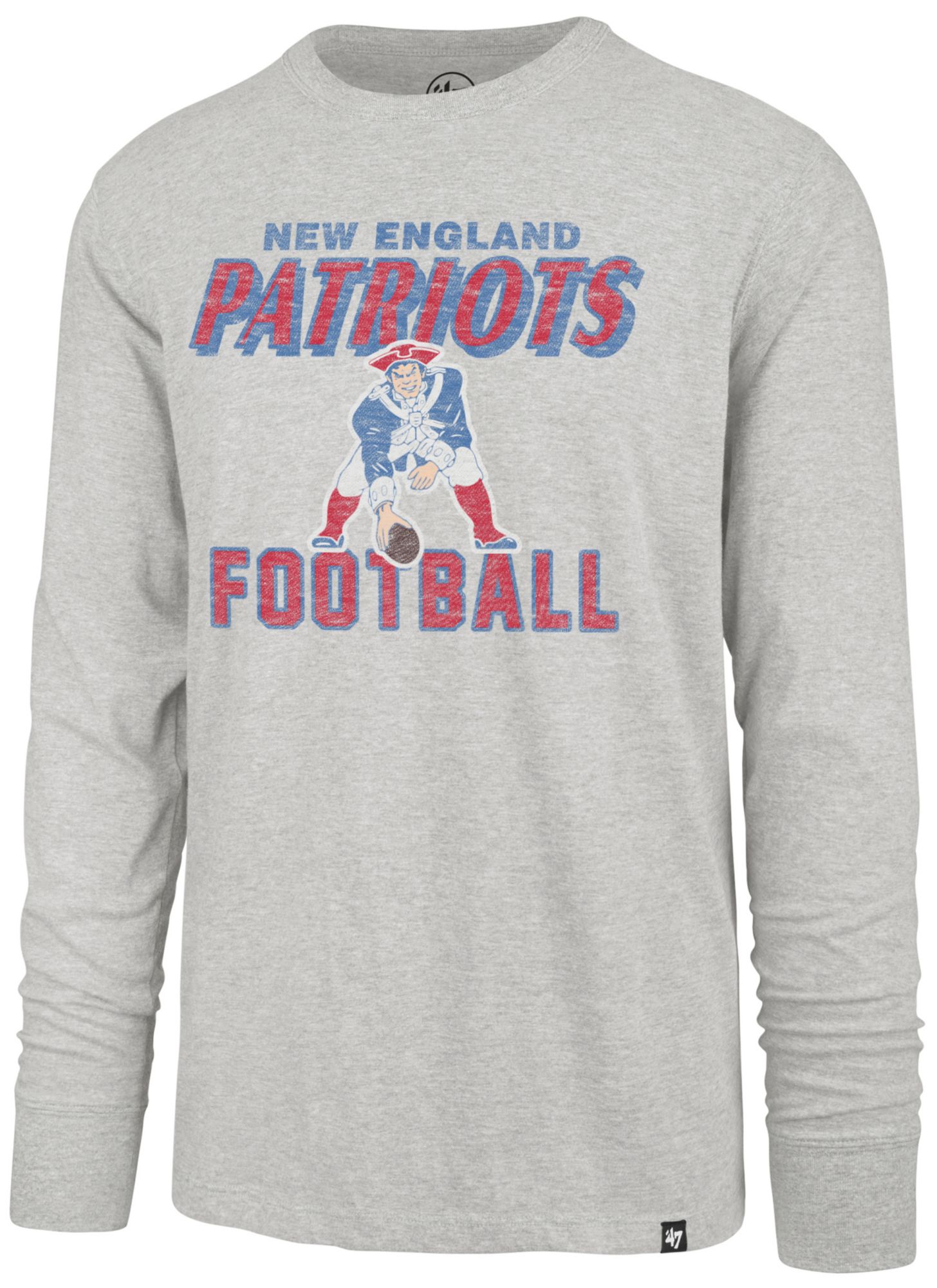 '47 Men's New England Patriots Grey Dozer Franklin Long Sleeve T-Shirt product image