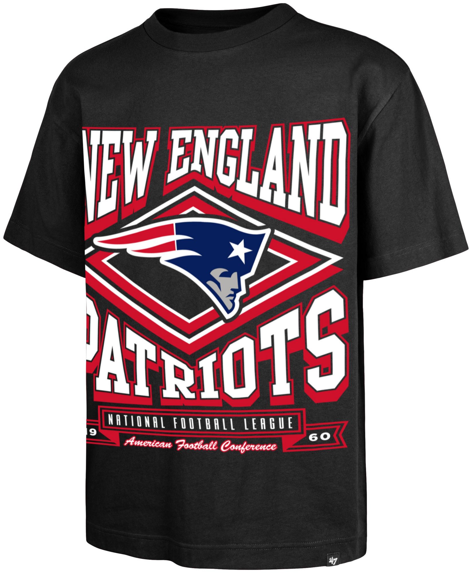 '47 Men's New England Patriots Black Heater Foundation T-Shirt product image