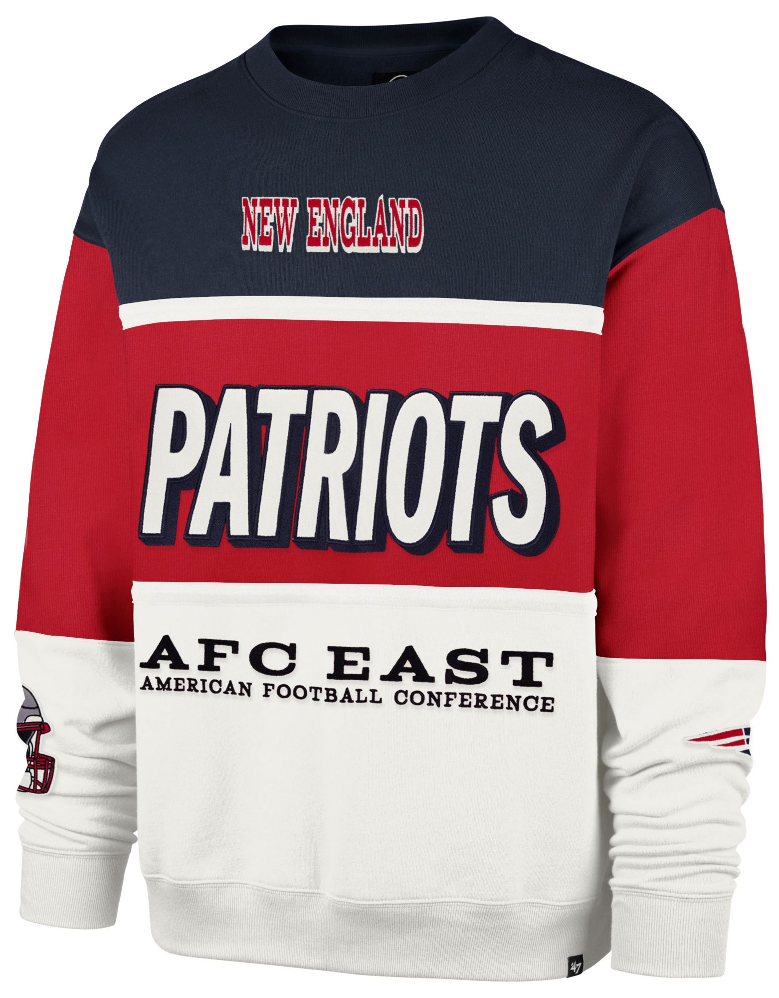 '47 Men's New England Patriots Racer Red On 5 Max Crewneck Sweatshirt product image