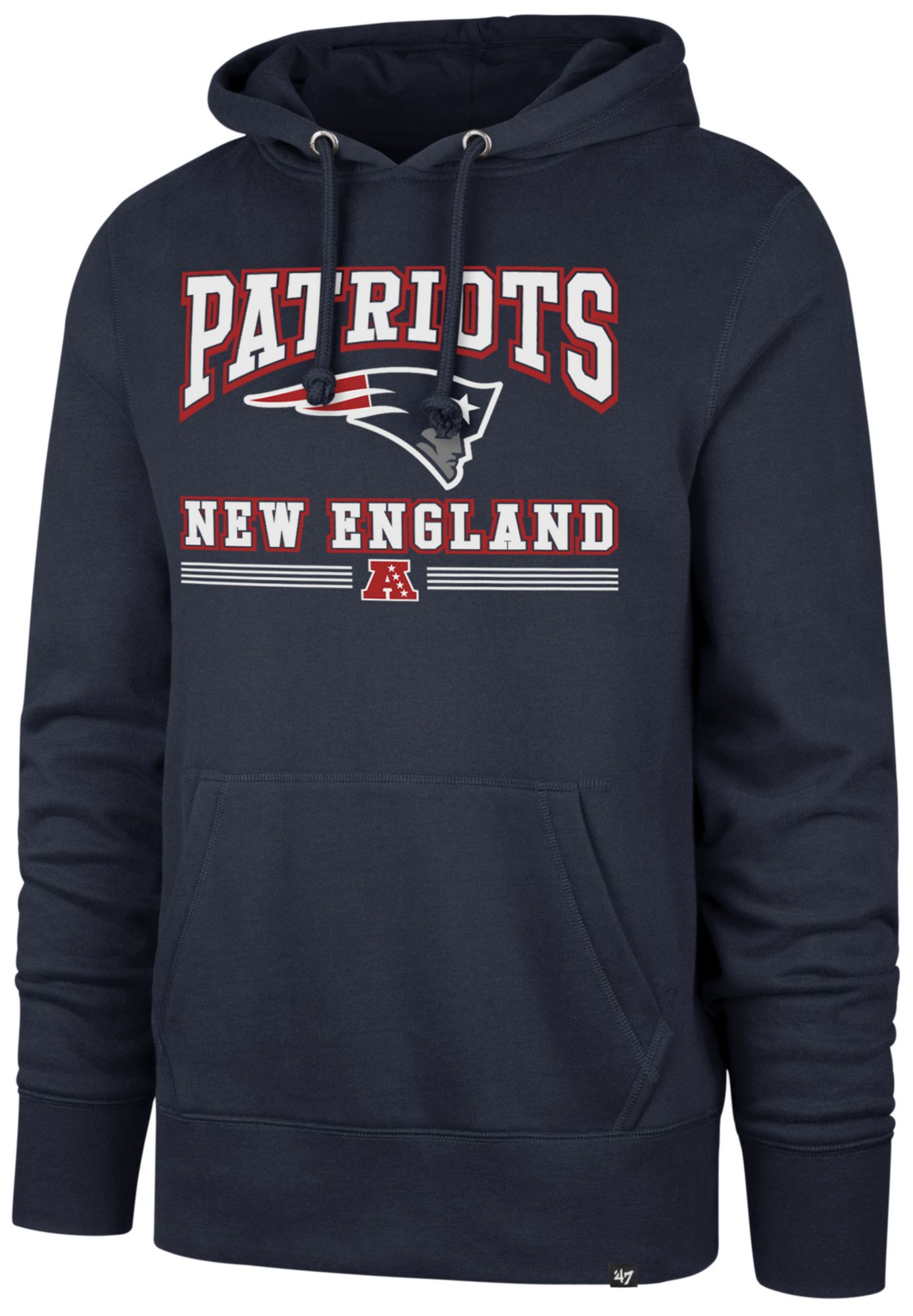 '47 Men's New England Patriots Navy Packed House Pullover Hoodie product image
