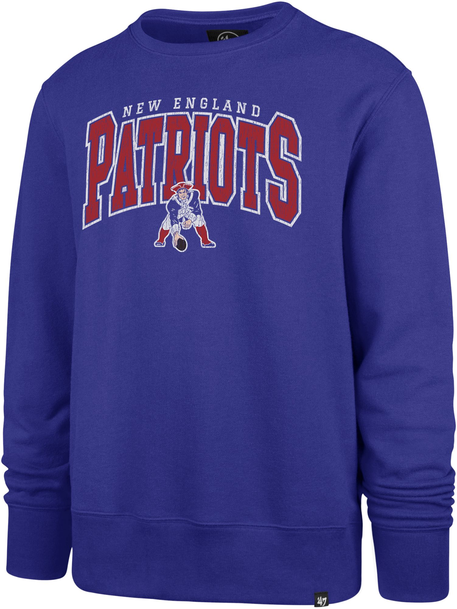 '47 Men's New England Patriots Royal Varsity Arch Crewneck Sweatshirt product image