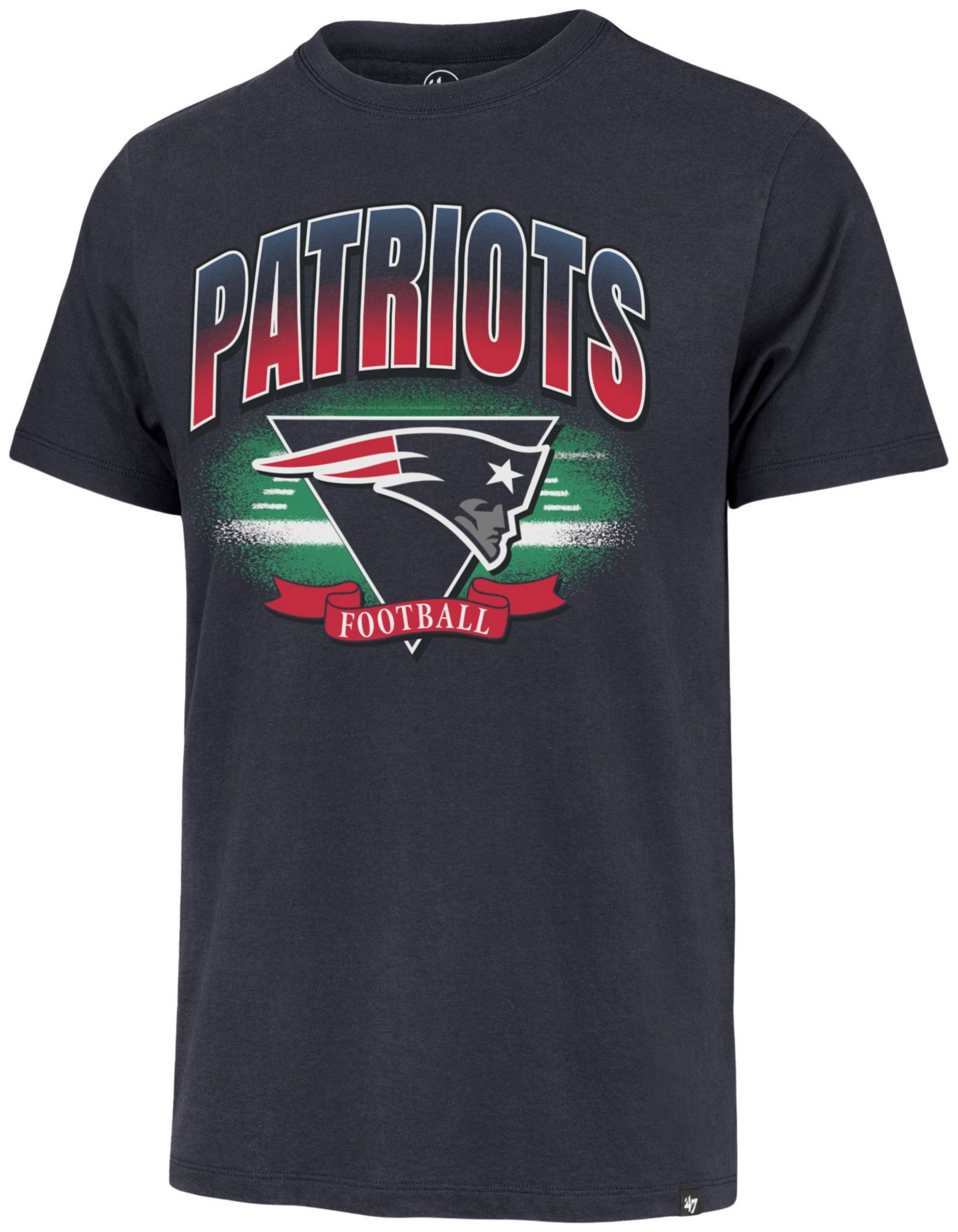 '47 Men's New England Patriots Blue Arena Fade Franklin T-Shirt product image