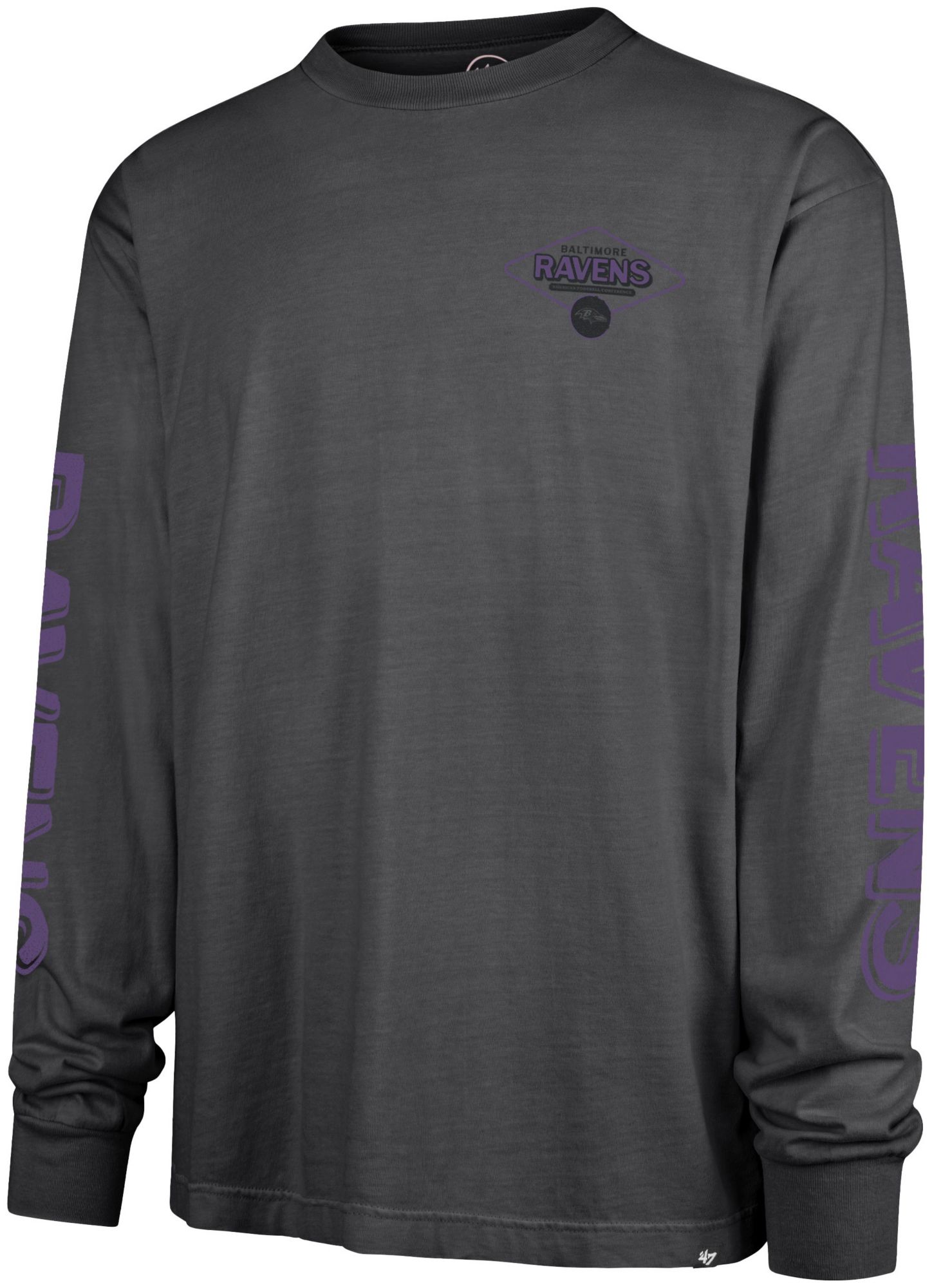 '47 Men's Baltimore Ravens Grey Ravine Foundation Long Sleeve T-Shirt product image