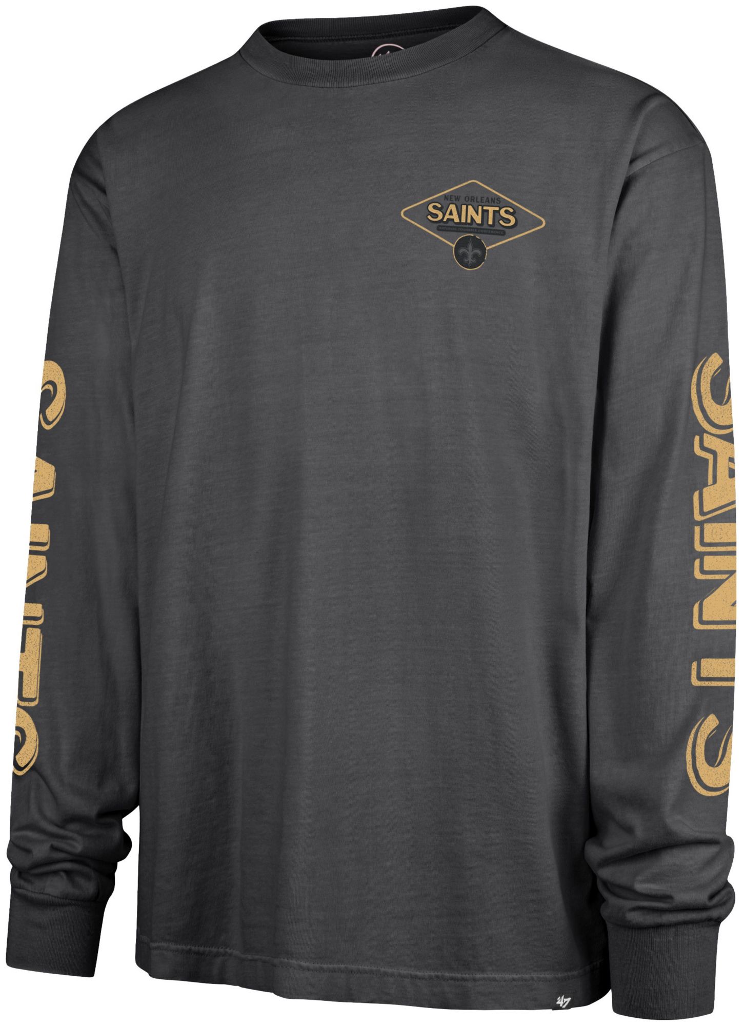 '47 Men's New Orleans Saints Grey Ravine Foundation Long Sleeve T-Shirt product image