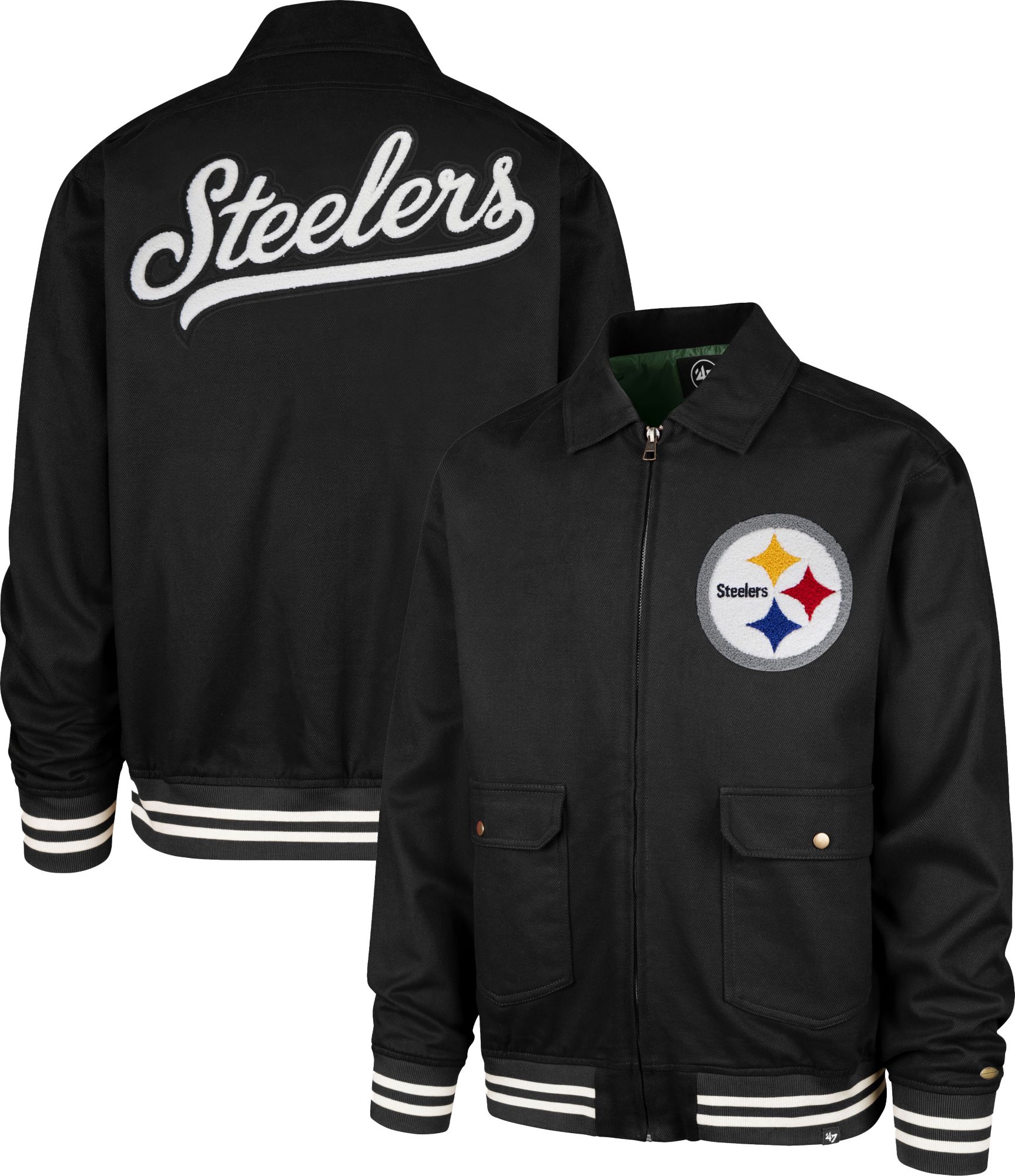 '47 Men's Pittsburgh Steelers Black Homestead Full-Zip Jacket product image