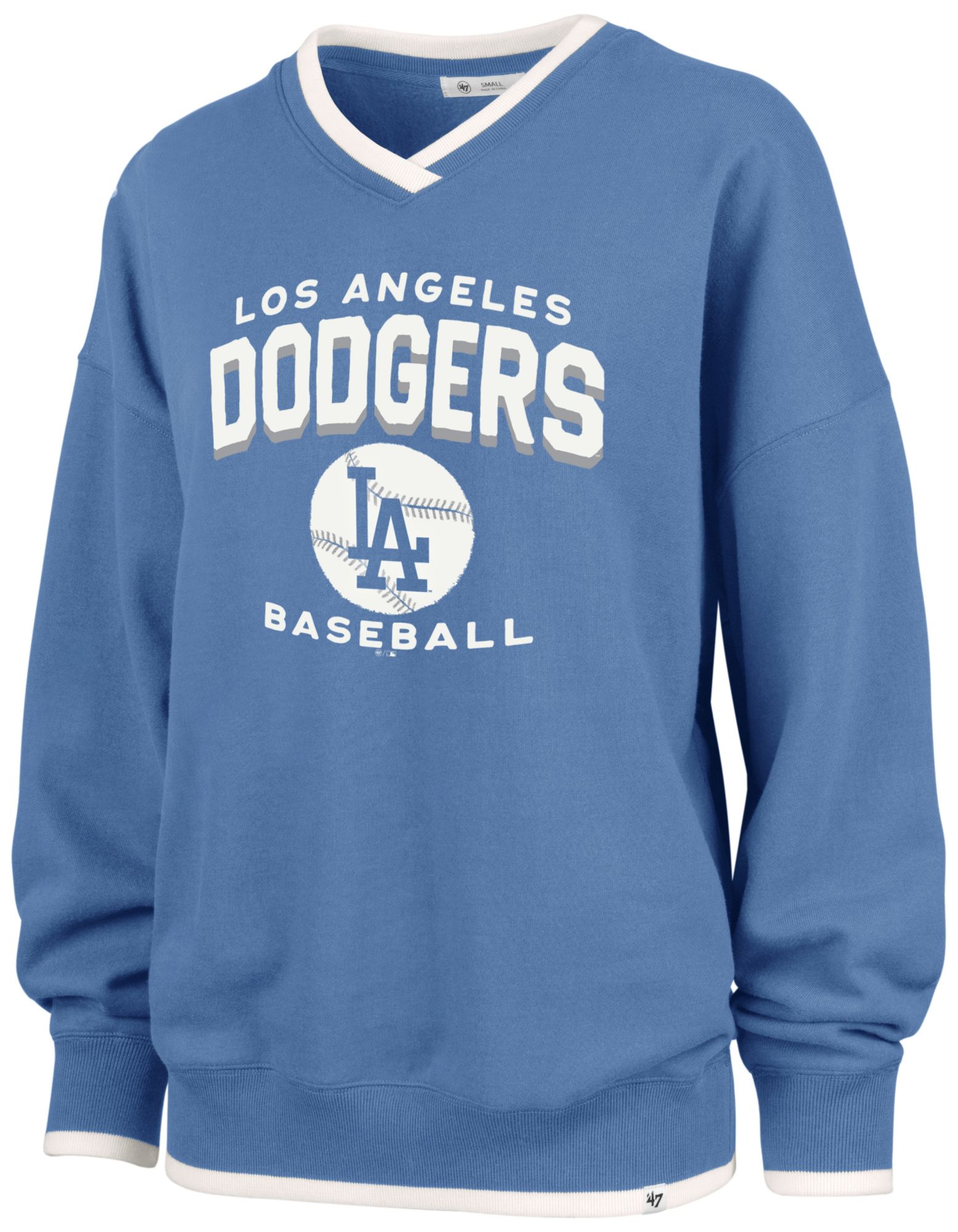 47 Women's Los Angeles Dodgers Blue Wax Pack Eighties Crewneck