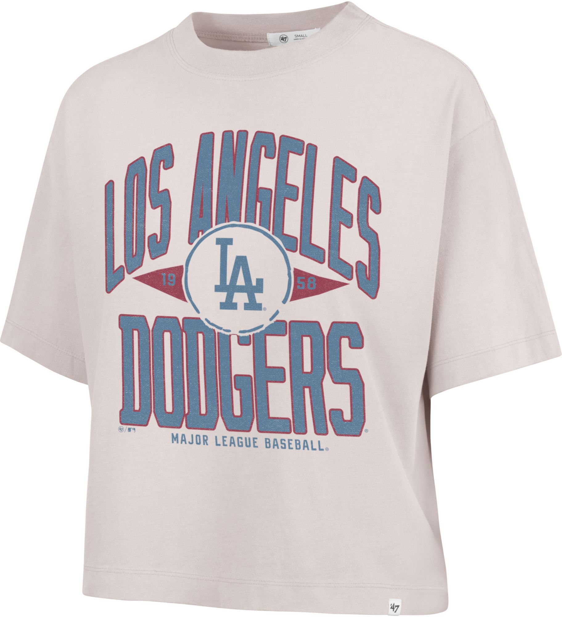 '47 Women's Los Angeles Dodgers Tan Ravine Cropped T-Shirt product image