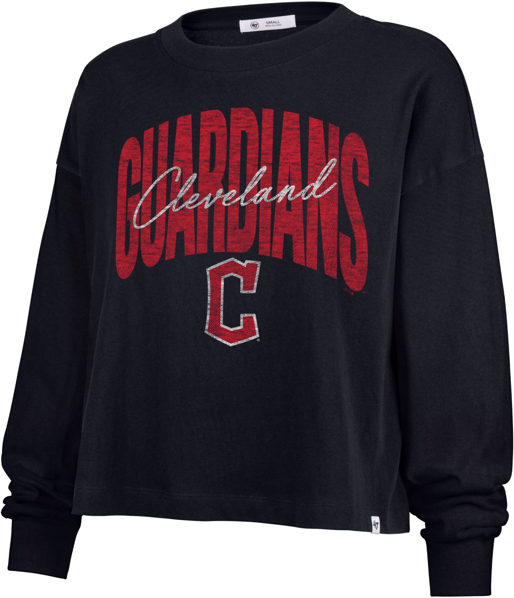 47 Women's Cleveland Guardians Navy Muse Sydney Long Sleeve T-Shirt product image