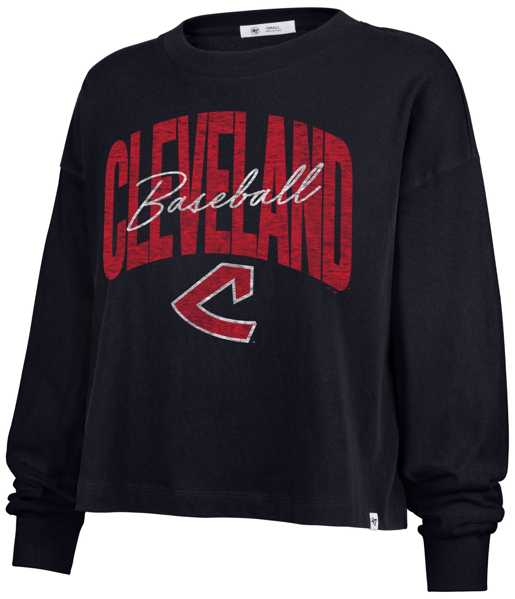 '47 Women's Cleveland Guardians Navy Sydney Long Sleeve T-Shirt product image