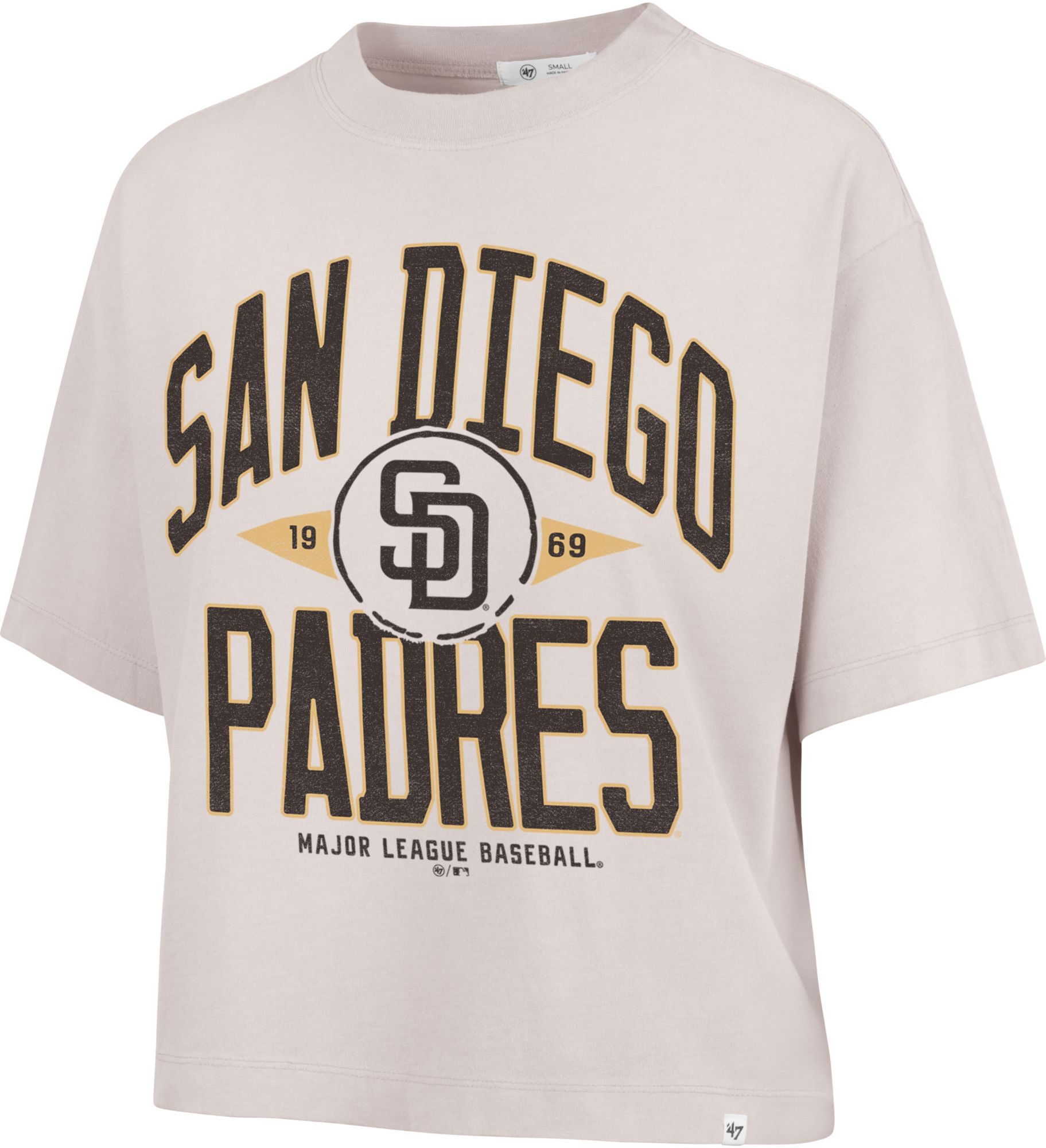 '47 Women's San Diego Padres Tan Ravine Cropped T-Shirt product image