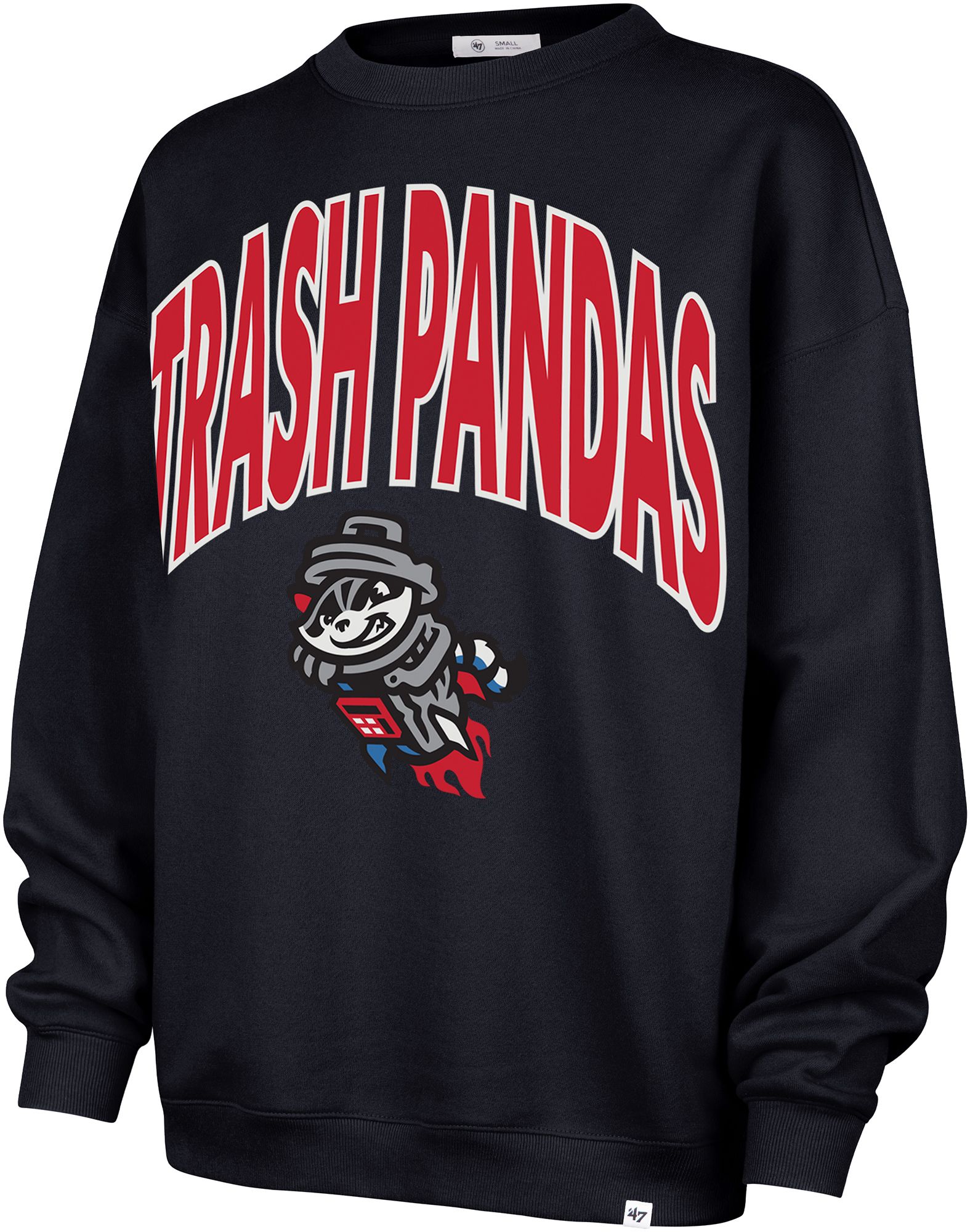 '47 Women's Rocket City Trash Pandas Navy Extra Innings Crewneck Sweatshirt product image