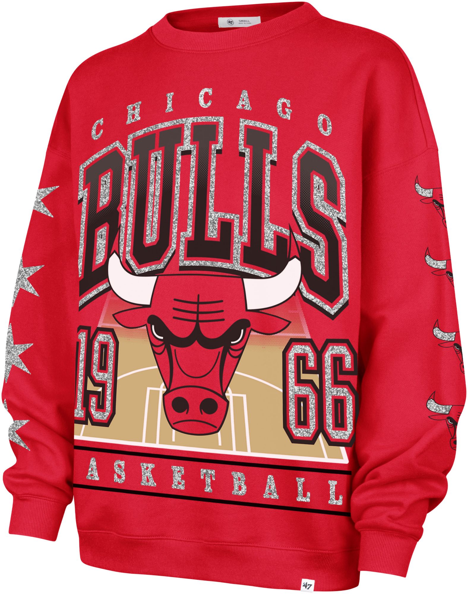 '47 Women's Chicago Bulls Red Go Big Oversized Crewneck Sweatshirt product image
