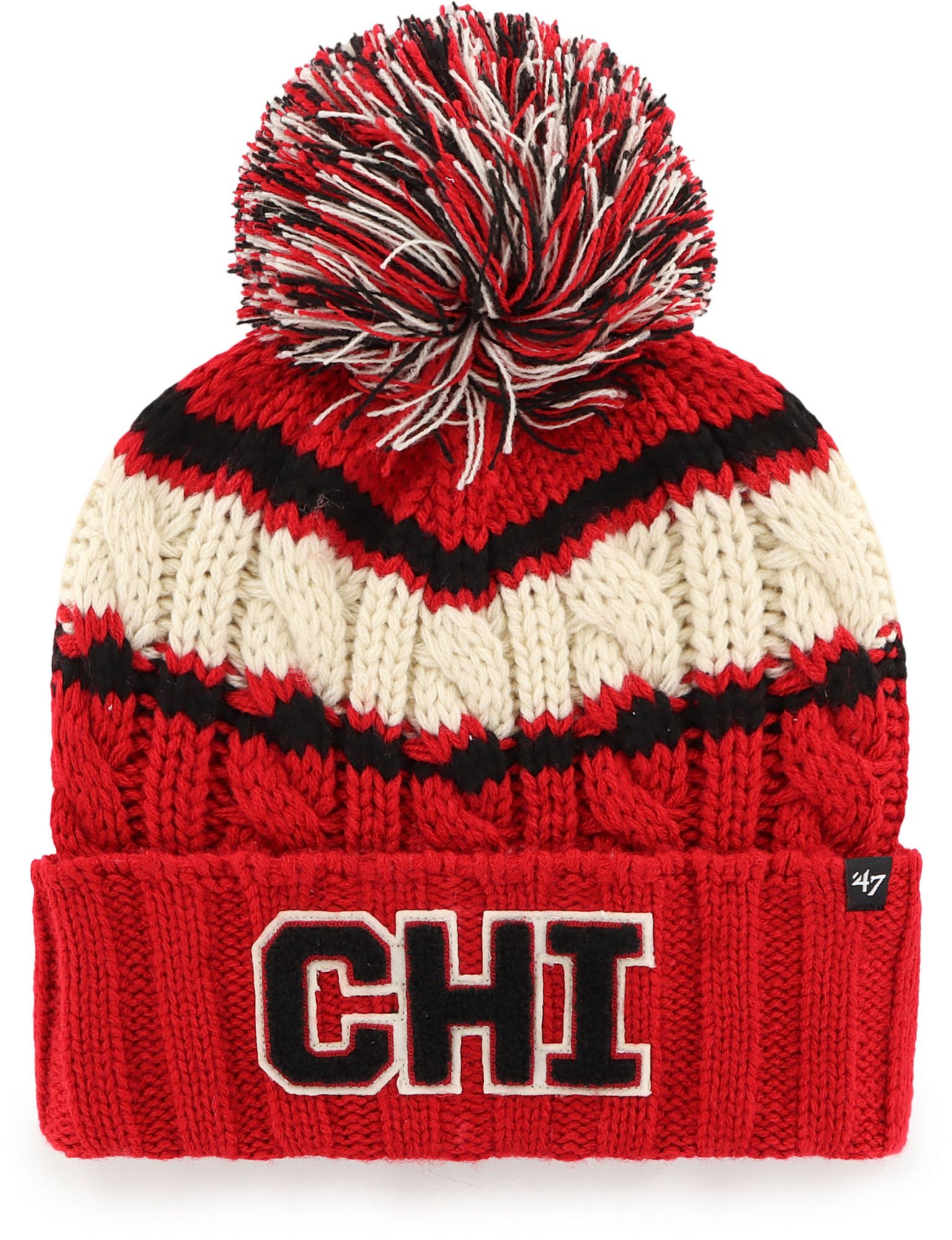 '47 Women's Chicago Bulls Red Emma Cuffed Knit Pom Beanie product image