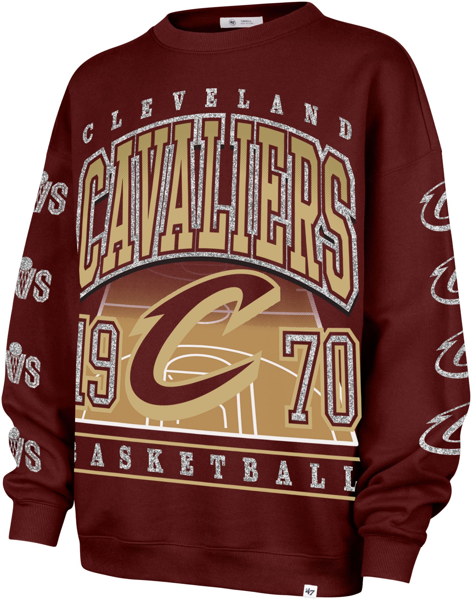 '47 Women's Cleveland Cavaliers Maroon Go Big Oversized Crewneck Sweatshirt product image