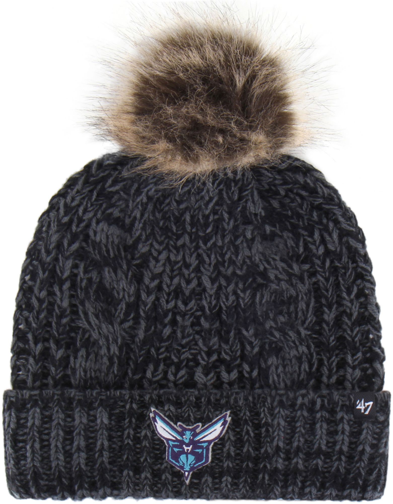 '47 Women's Charlotte Hornets Black Meeko Pom Knit Hat product image