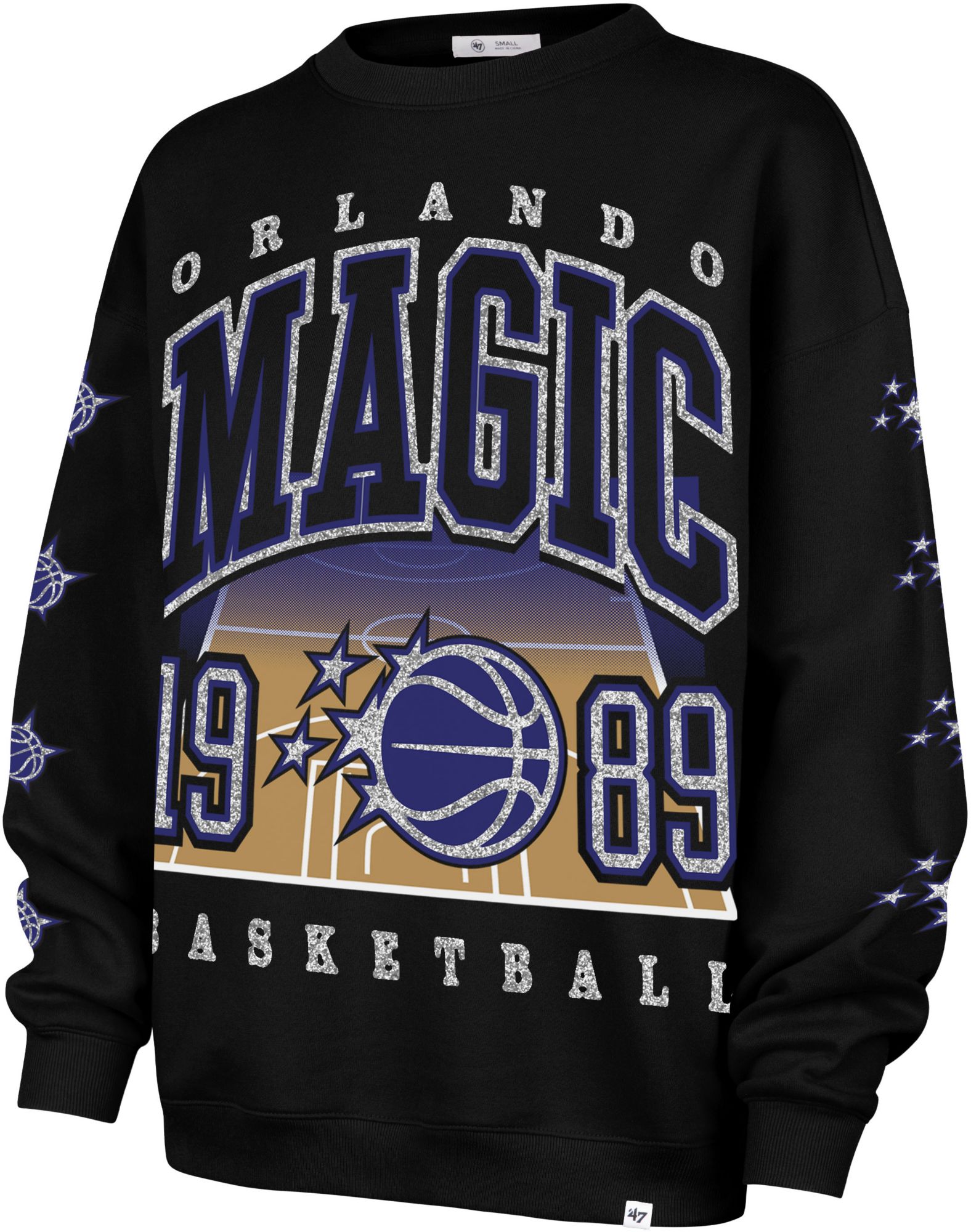 '47 Women's Orlando Magic Black Go Big Oversized Crewneck Sweatshirt product image