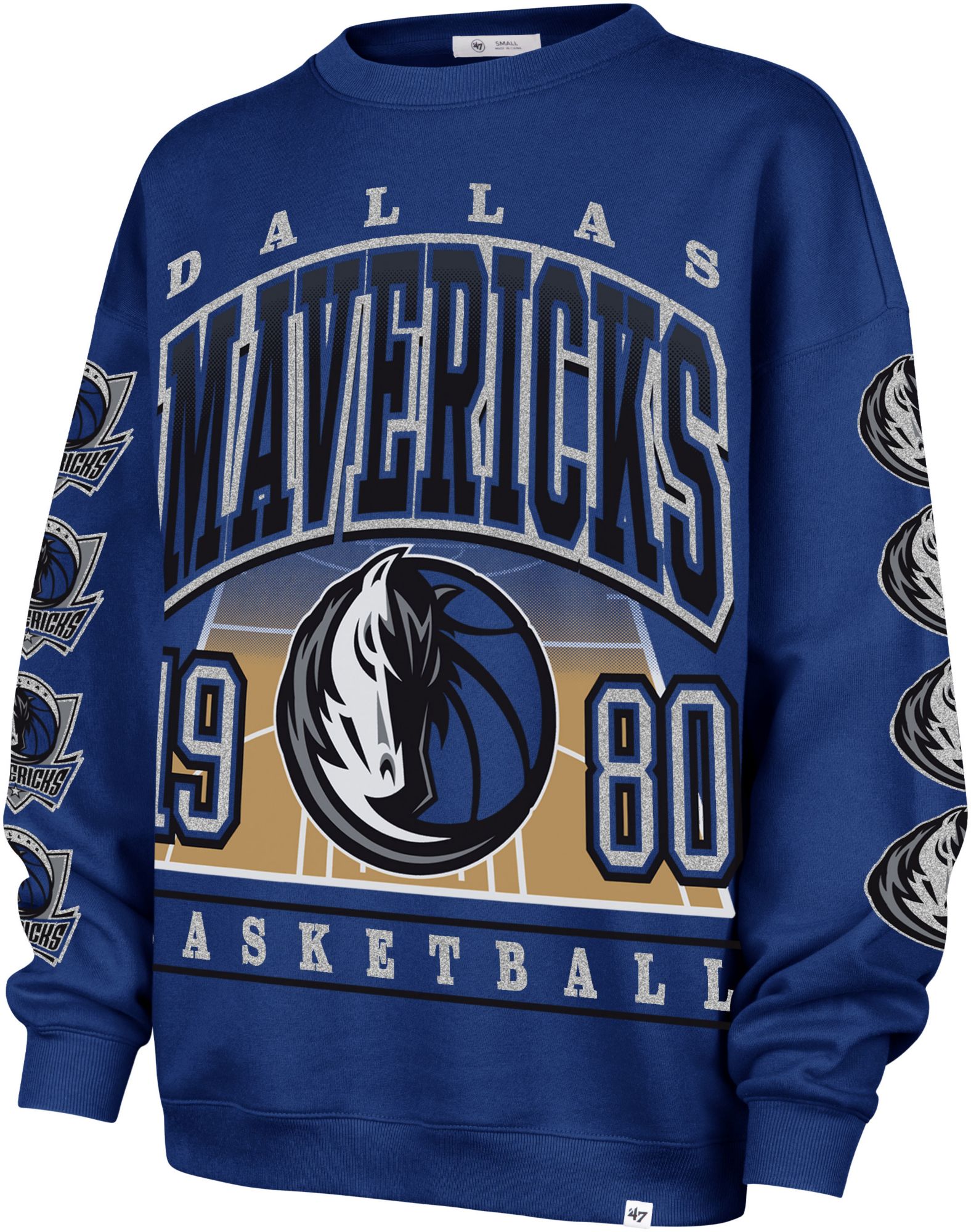 '47 Women's Dallas Mavericks Blue Go Big Oversized Crewneck Sweatshirt product image