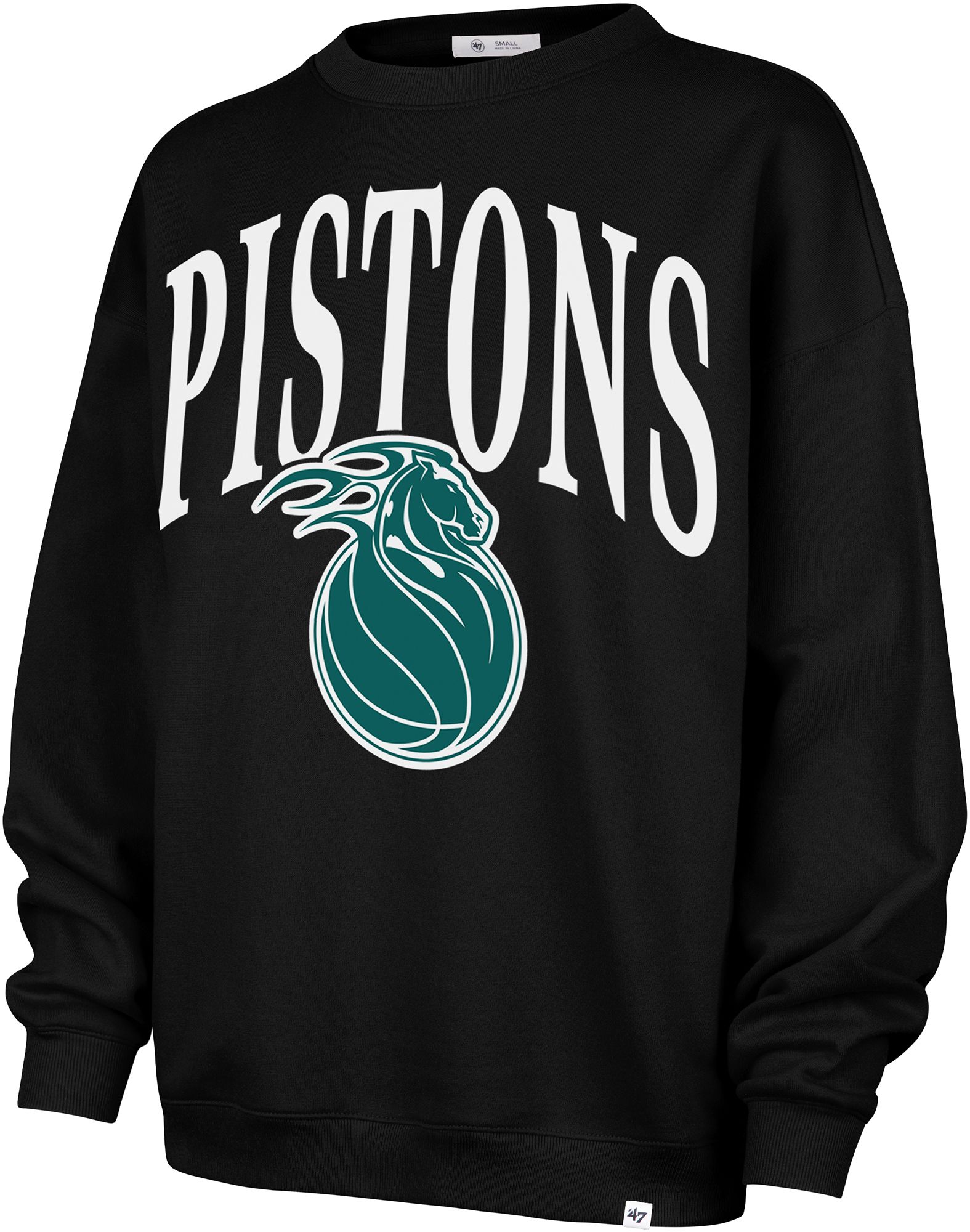 '47 Women's Detroit Pistons Black 2025 City Edition Oversized Crewneck Sweatshirt product image