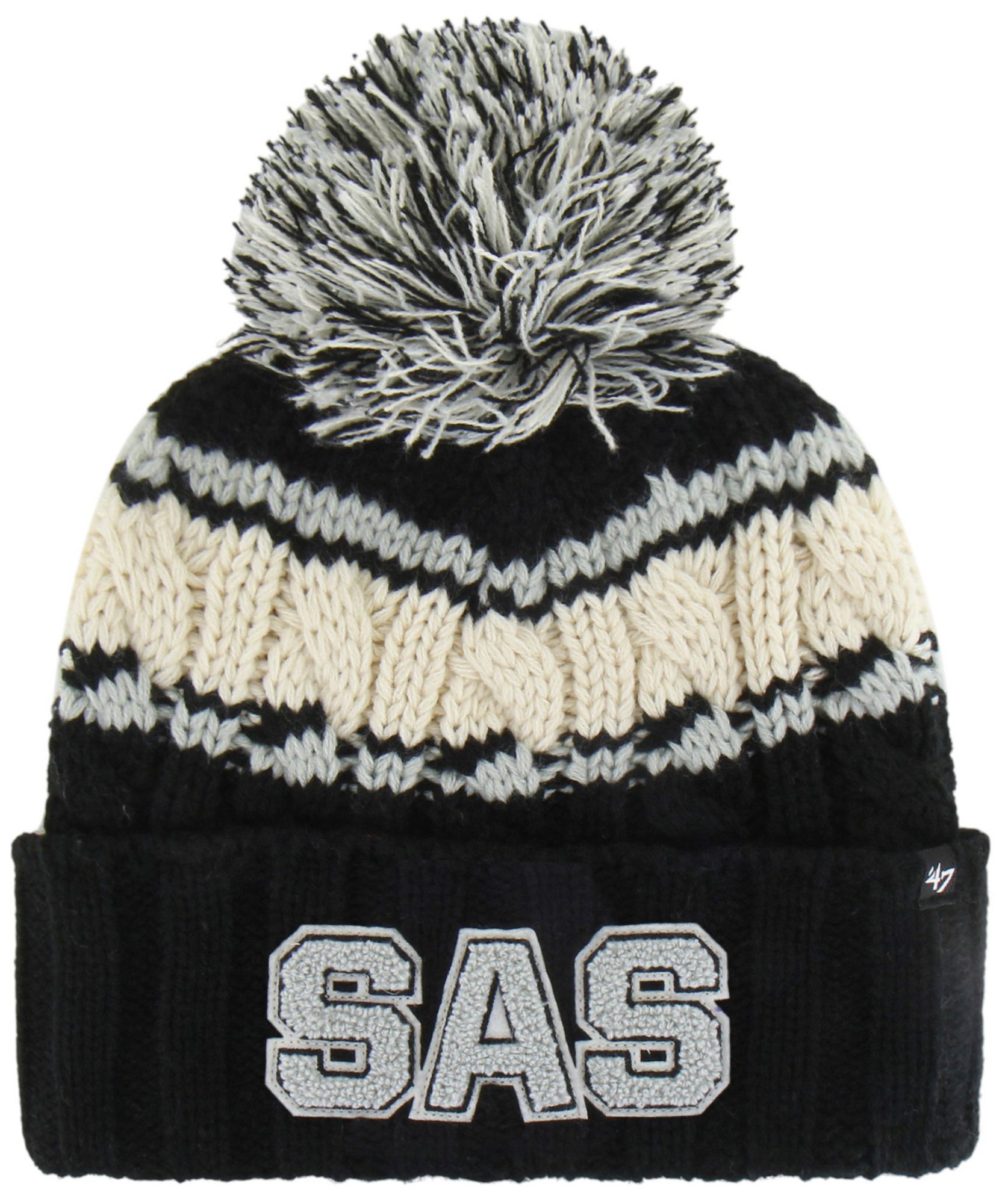 '47 Women's San Antonio Spurs Black Emma Cuffed Knit Pom Beanie product image