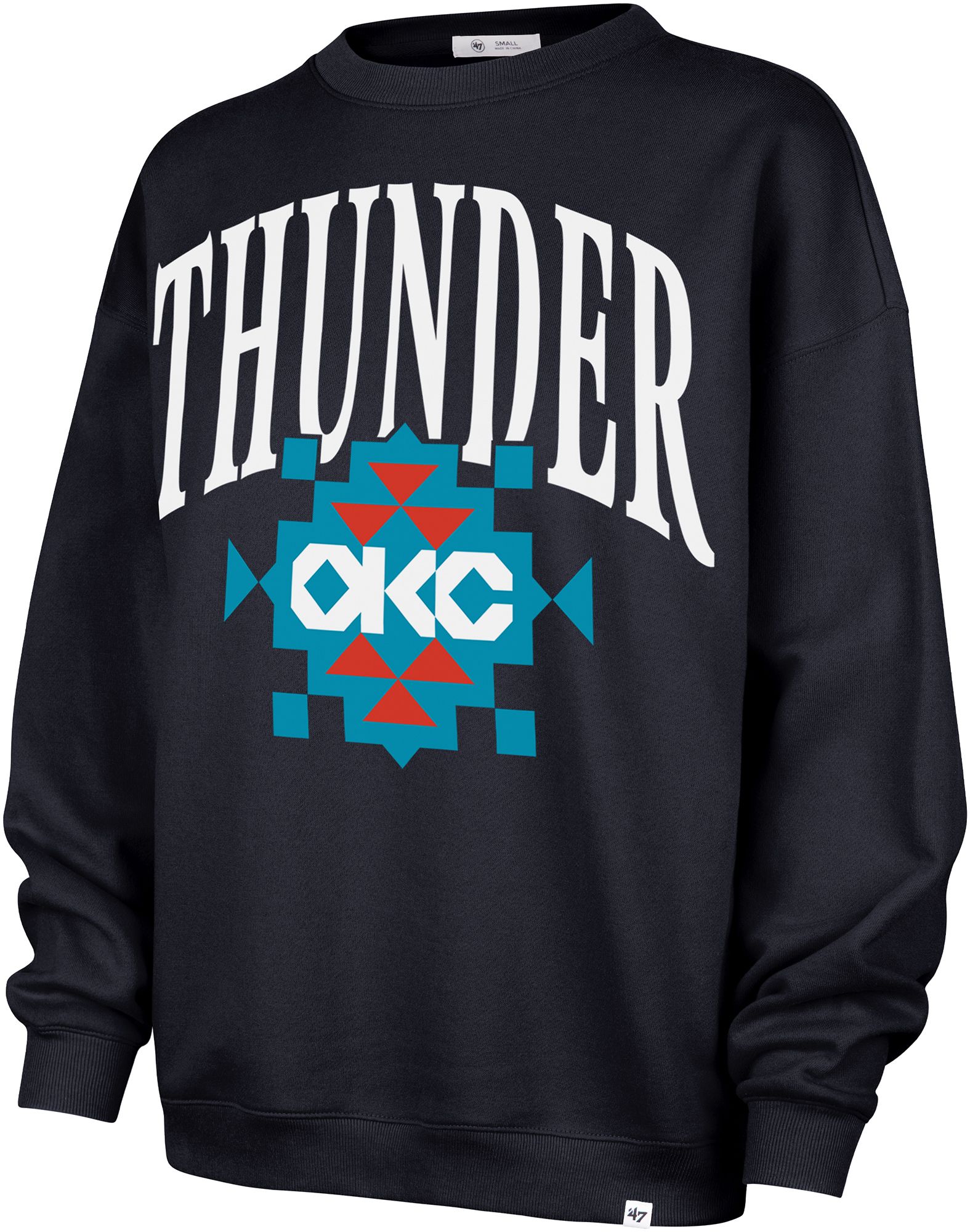 '47 Women's Oklahoma City Thunder Navy 2025 City Edition Oversized Crewneck Sweatshirt product image