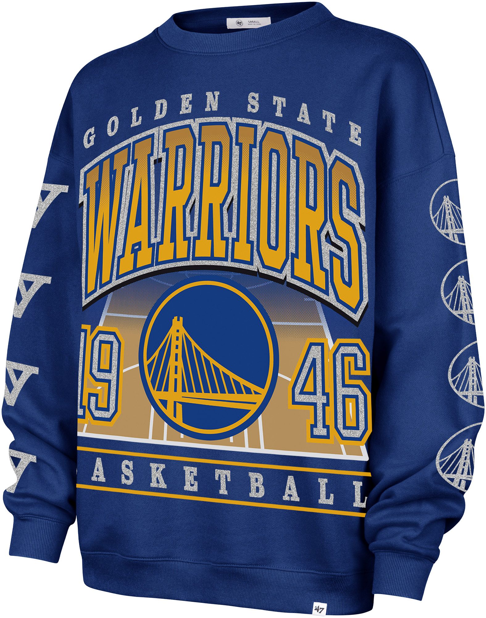 '47 Women's Golden State Warriors Blue Go Big Oversized Crewneck Sweatshirt product image