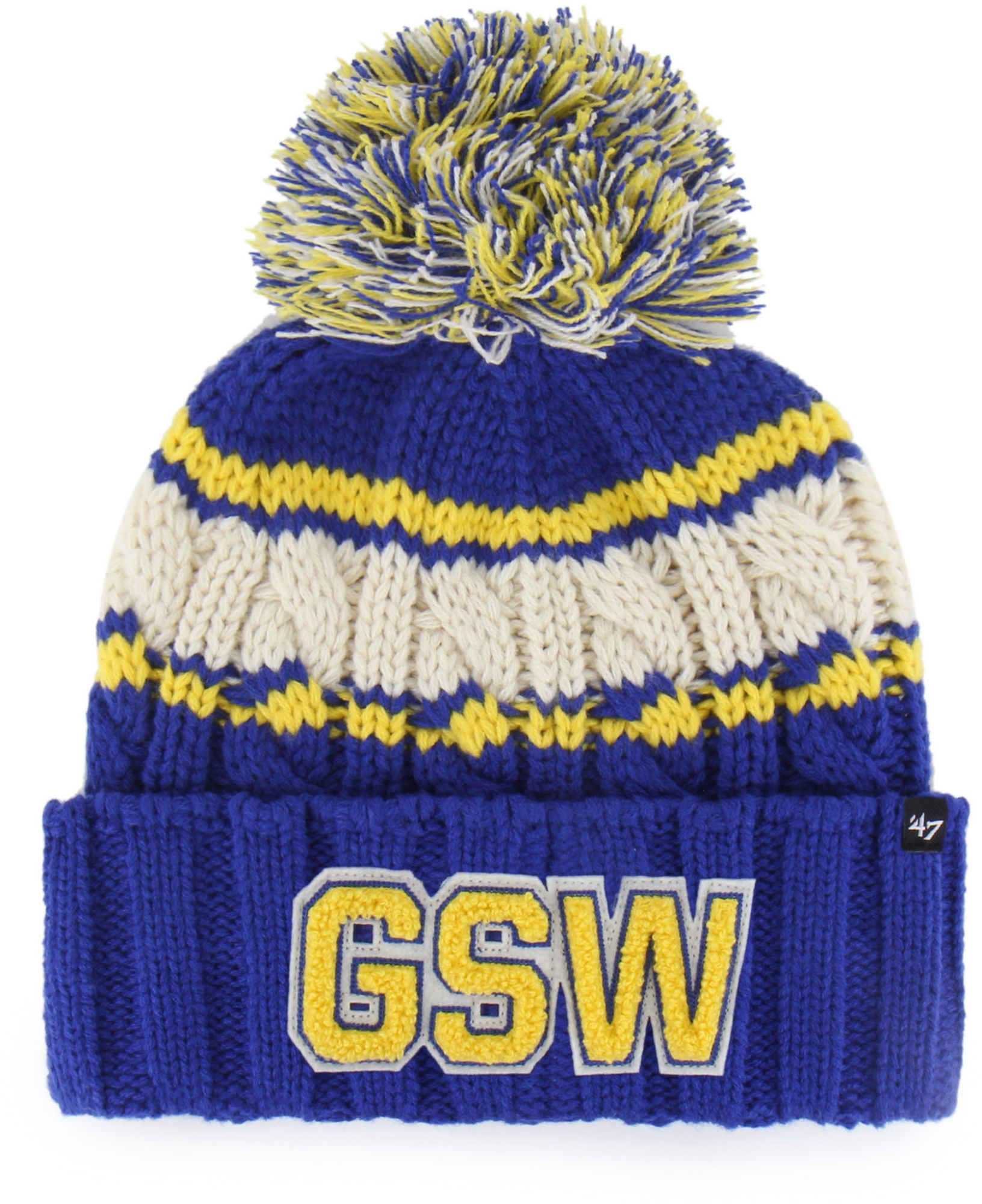 '47 Women's Golden State Warriors Blue Emma Cuffed Knit Pom Beanie product image