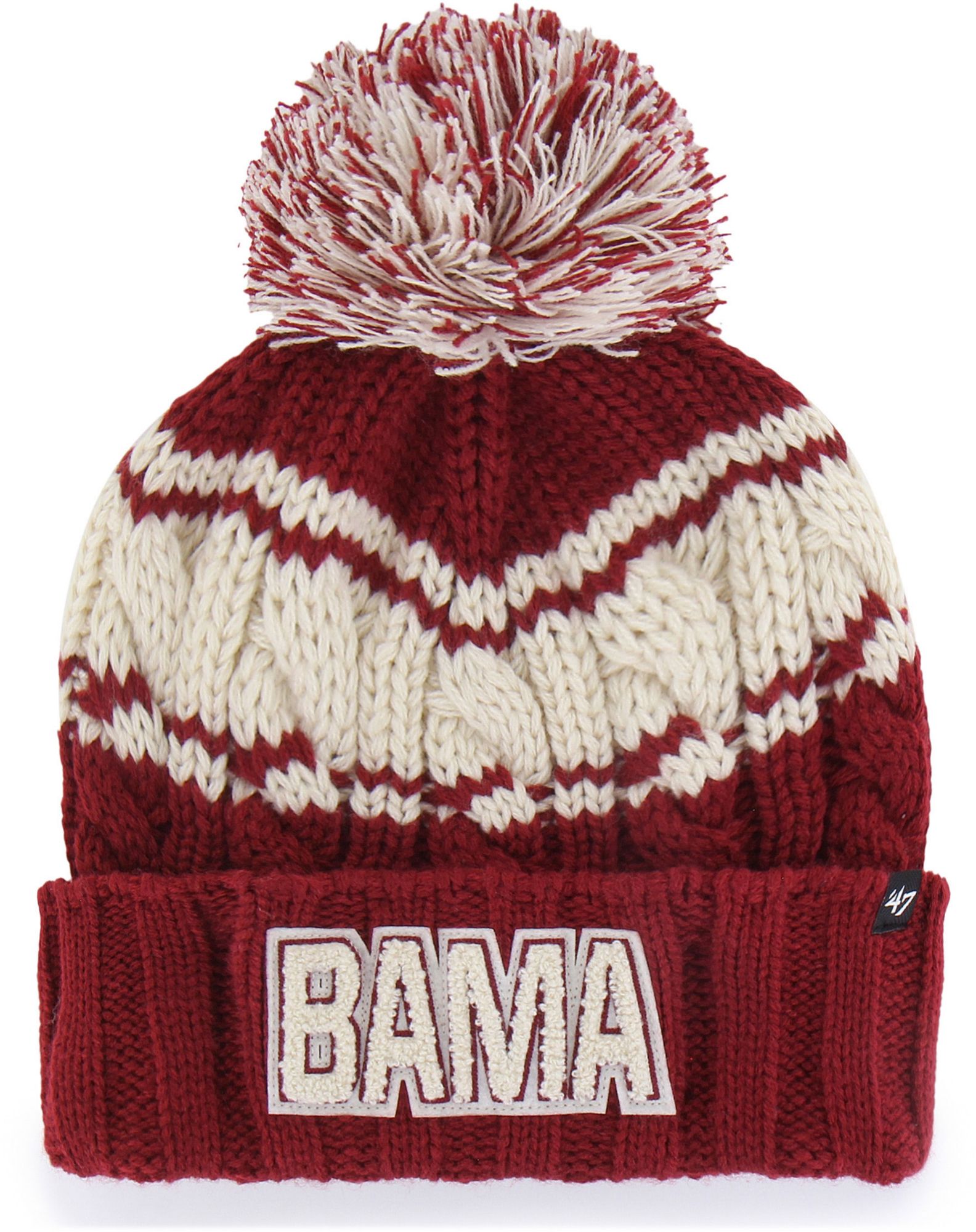'47 Women's Alabama Crimson Tide Razor Red Emma Cuffed Knit Pom Beanie product image