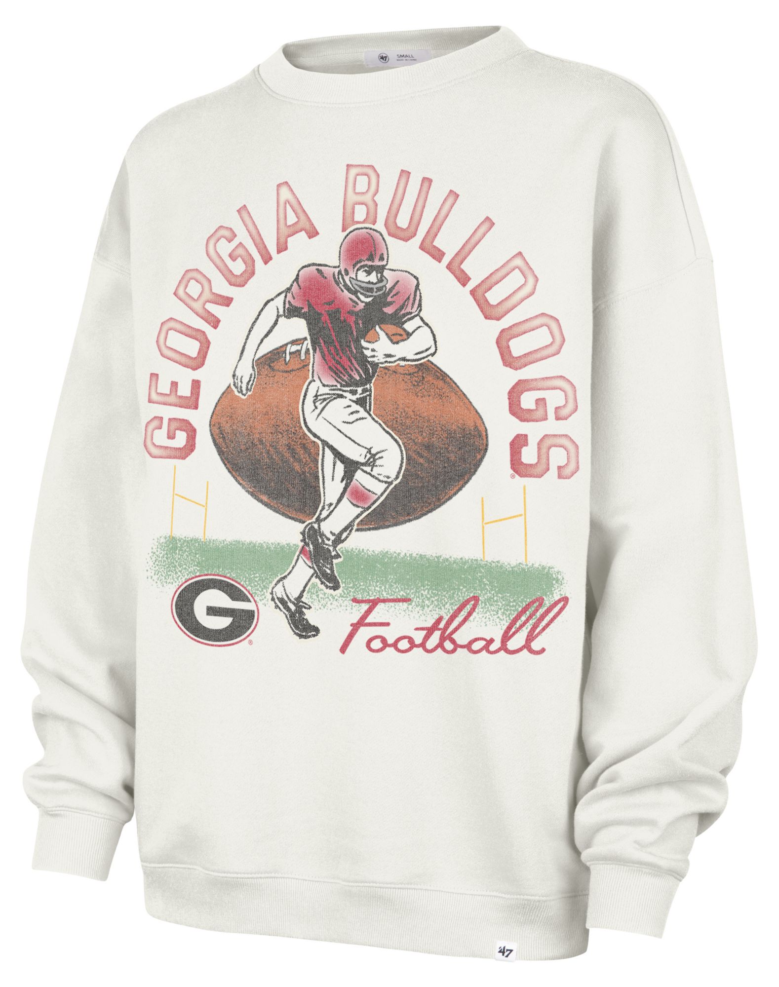 '47 Women's Georgia Bulldogs Sandstone Game On Crew Pullover Sweatshirt product image