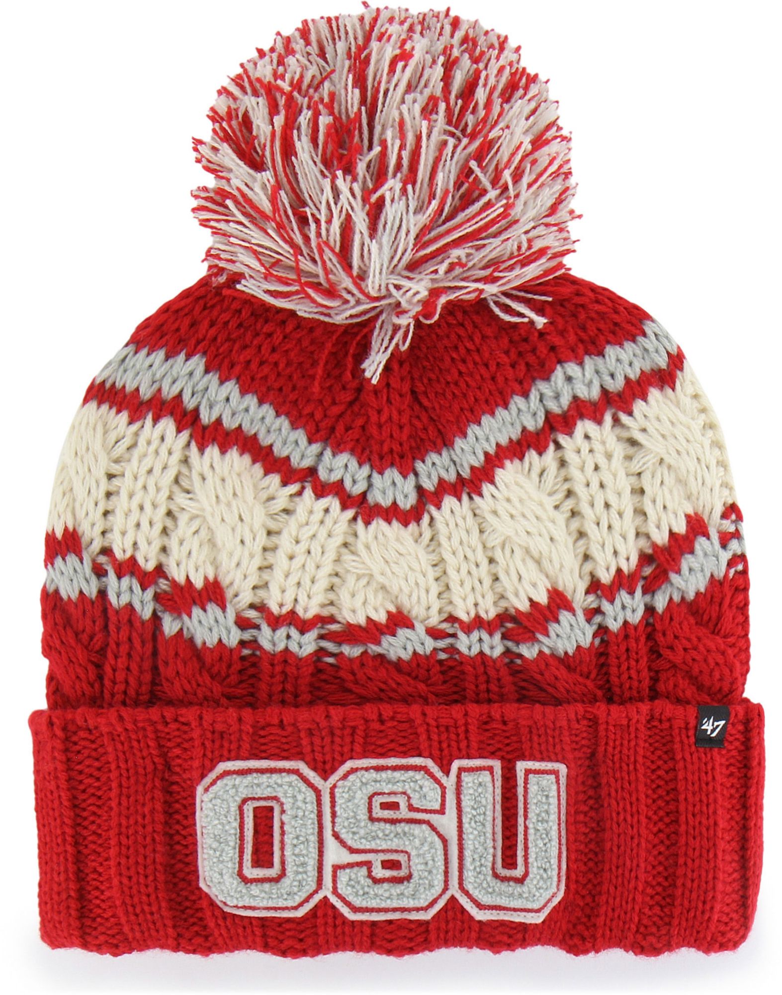 '47 Women's Ohio State Buckeyes Red Emma Cuffed Knit Pom Beanie product image