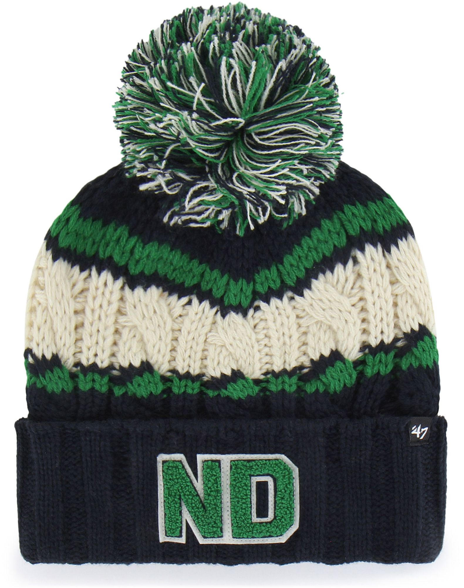 '47 Women's Notre Dame Fighting Irish Navy Emma Cuffed Knit Pom Beanie product image