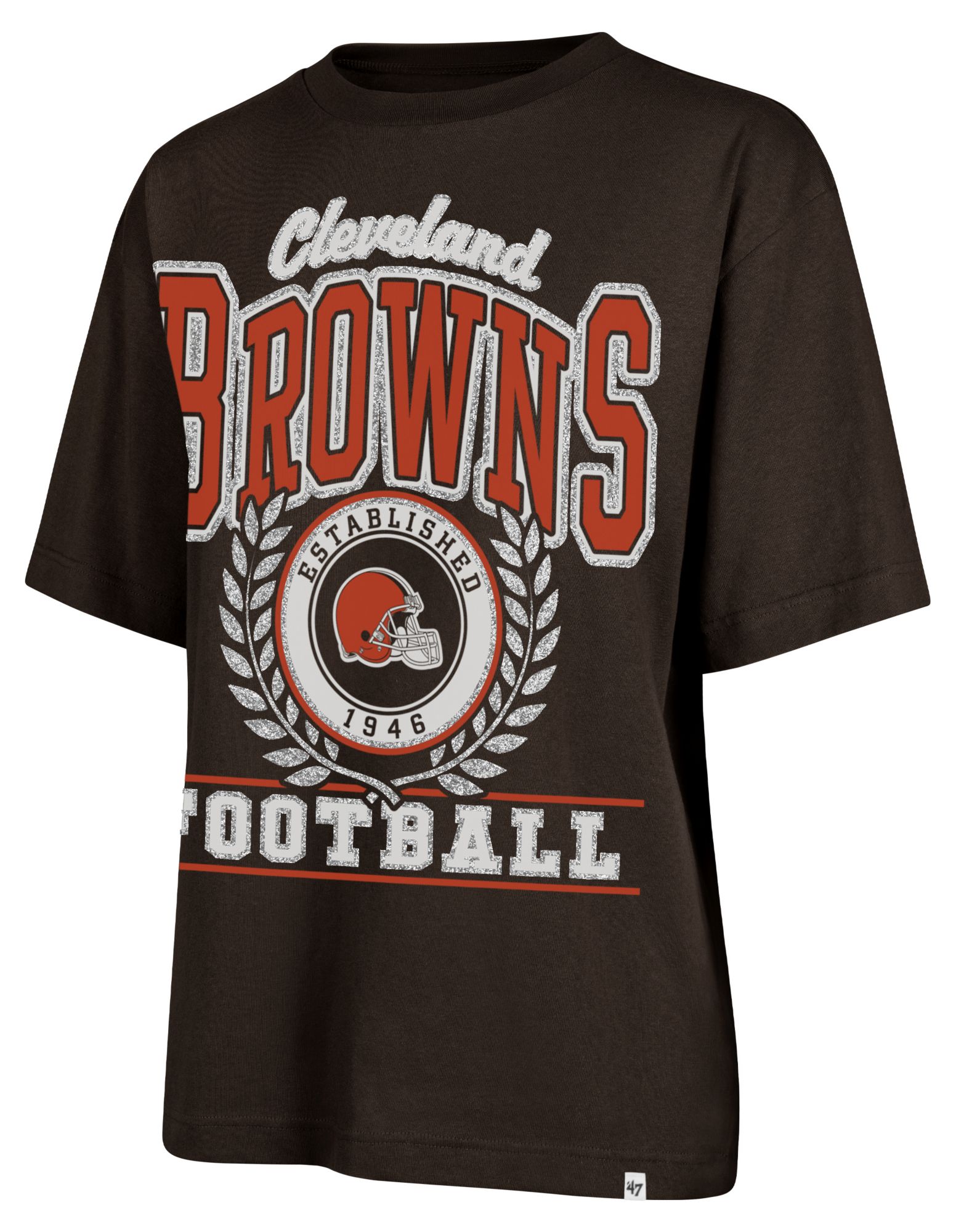 '47 Women's Cleveland Browns Brown Ring True Short Sleeve T-Shirt product image