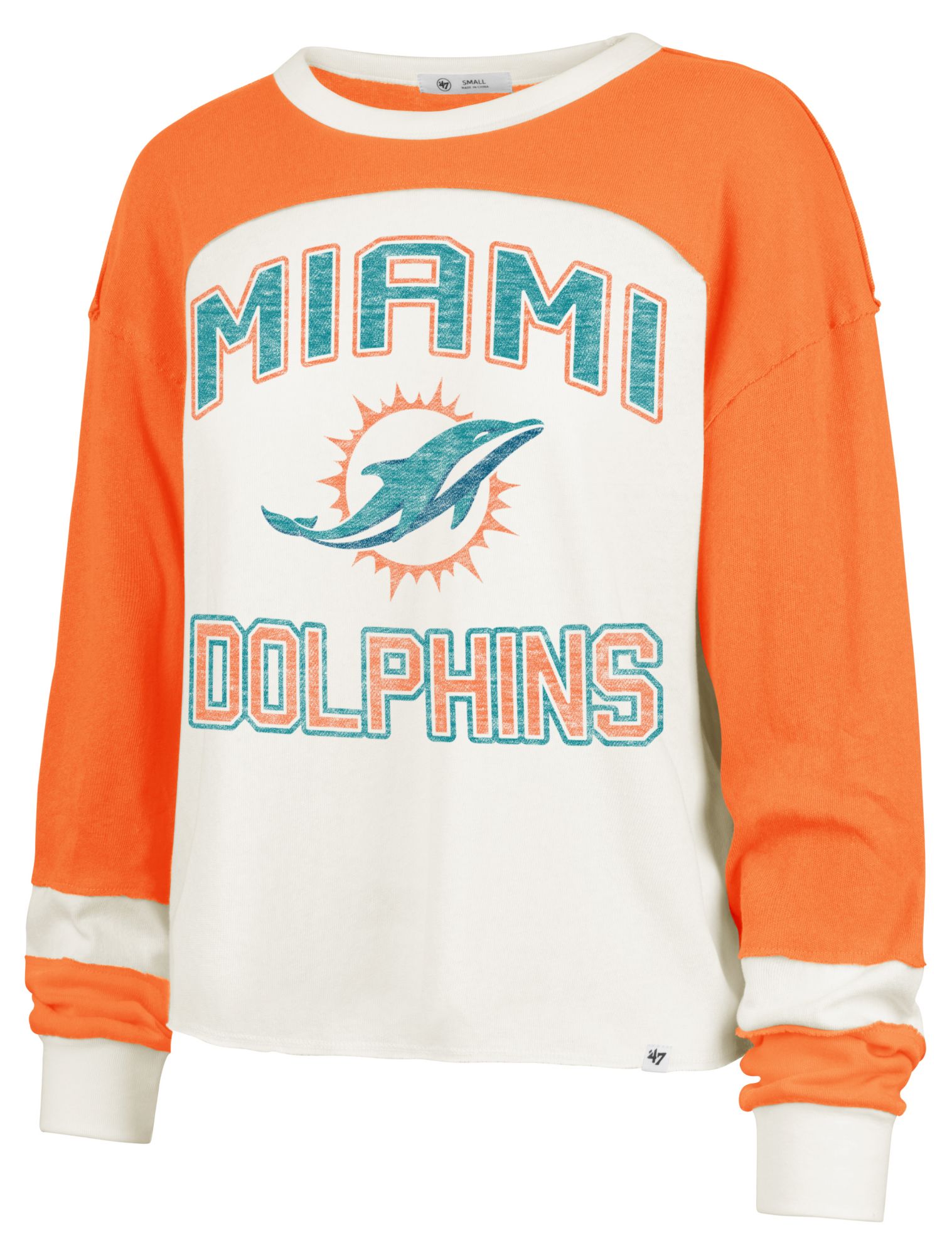 '47 Women's Miami Dolphins Beige Curve Toni Long Sleeve T-Shirt product image