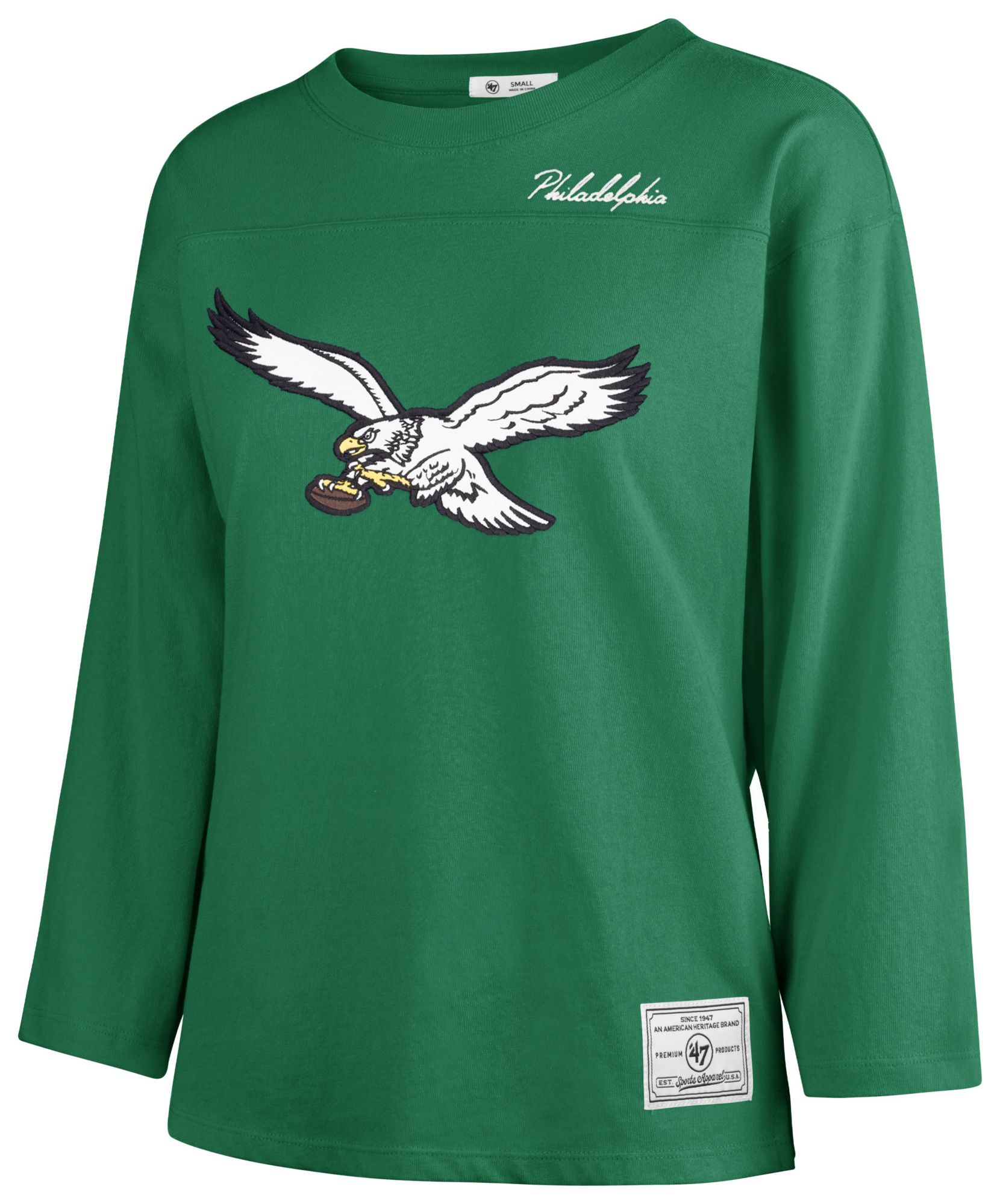 '47 Women's Philadelphia Eagles Green Timeless 3/4 Sleeve Shirt product image