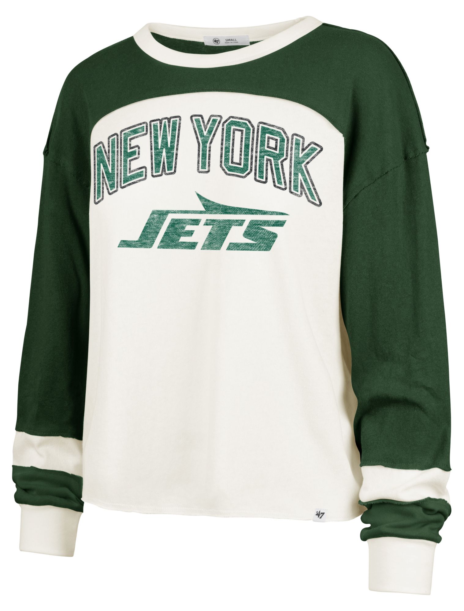 '47 Women's New York Jets Beige Curve Toni Long Sleeve T-Shirt product image