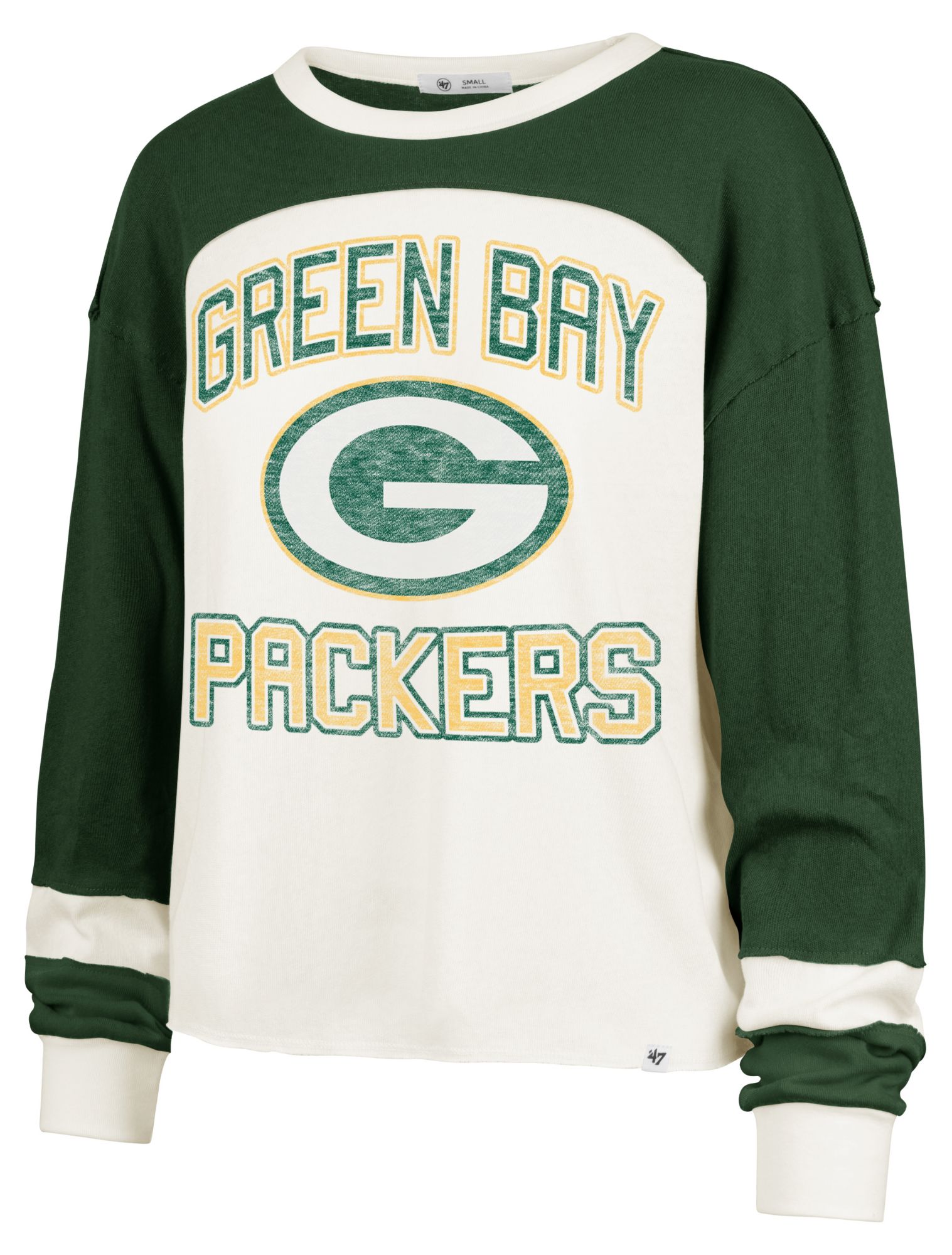 '47 Women's Green Bay Packers Beige Curve Toni Long Sleeve T-Shirt product image