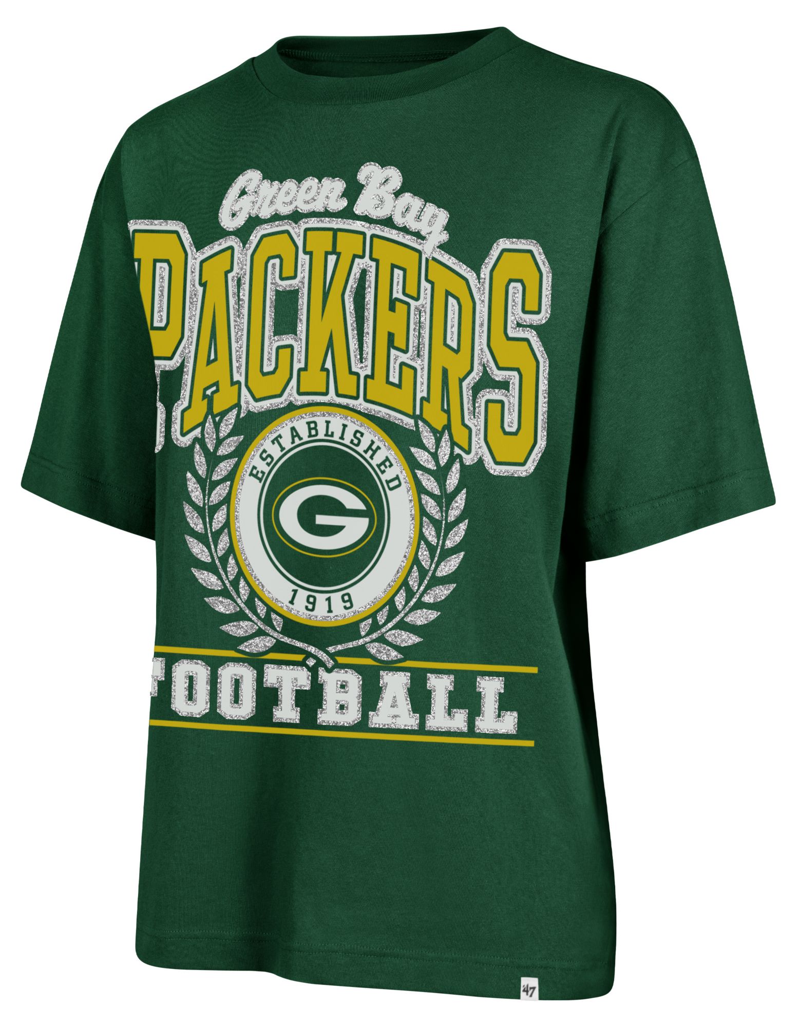 '47 Women's Green Bay Packers Green Ring True Short Sleeve T-Shirt product image