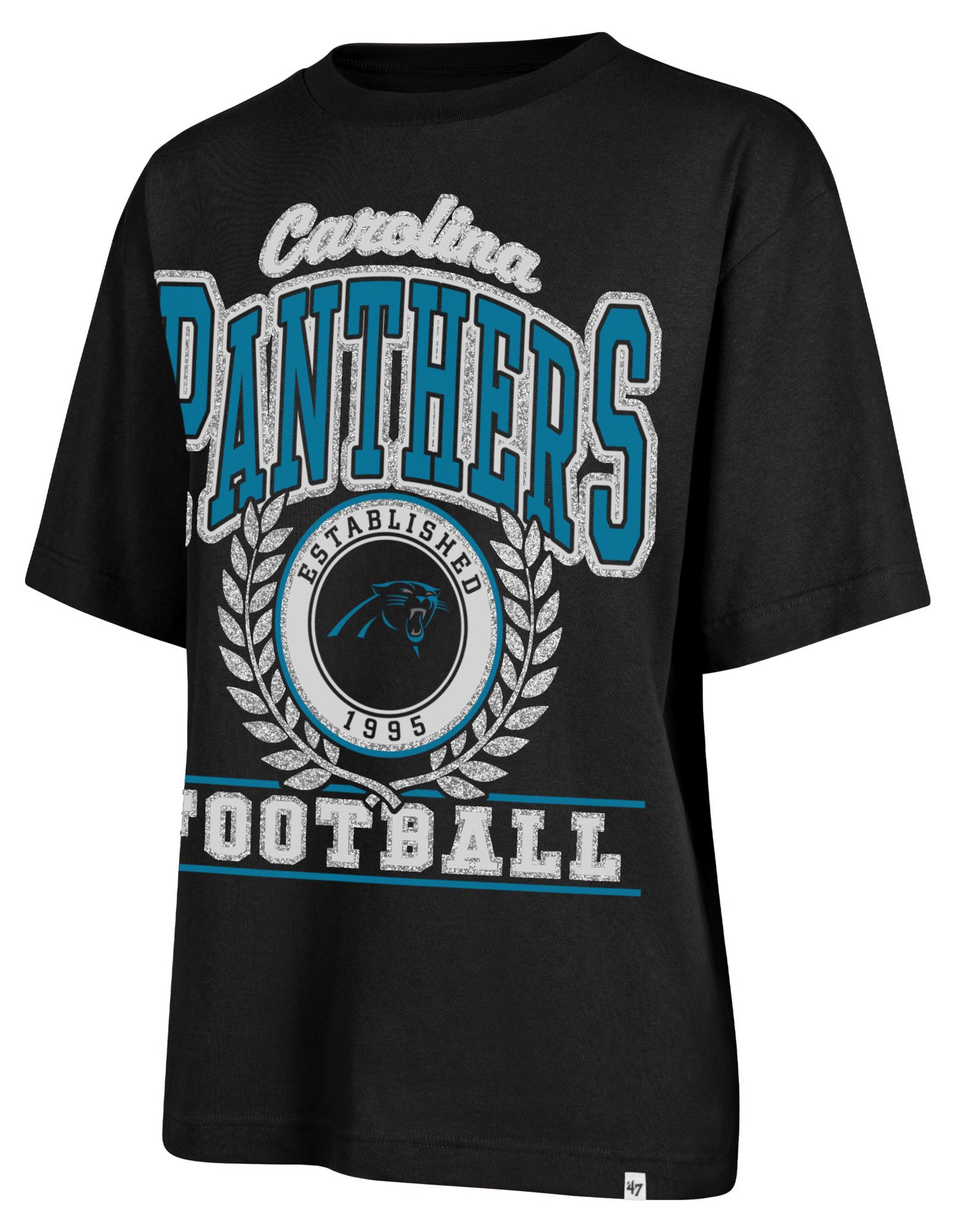 '47 Women's Carolina Panthers Black Ring True Short Sleeve T-Shirt product image