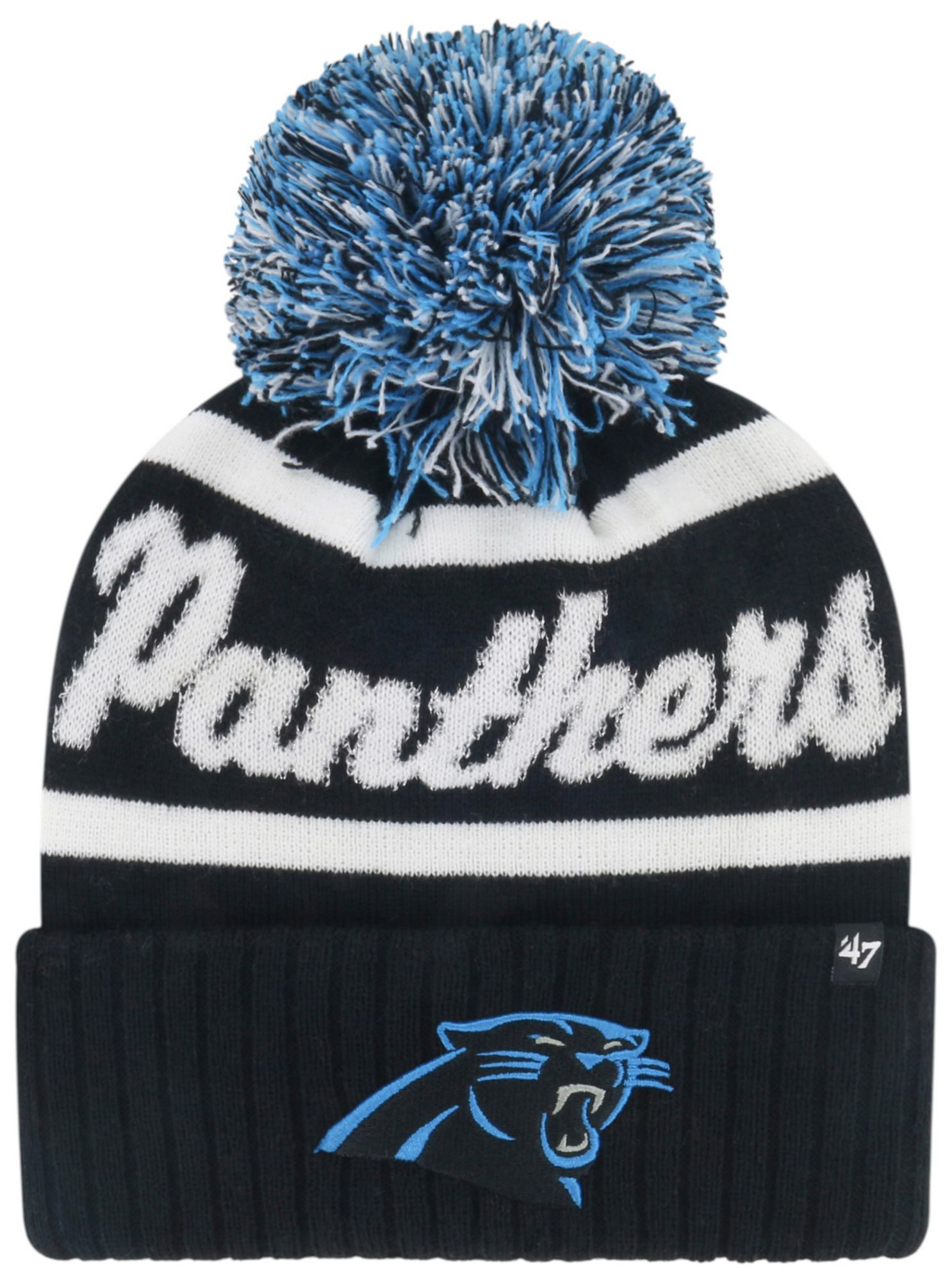 '47 Women's Carolina Panthers Black Spirited Cuffed Knit Beanie product image