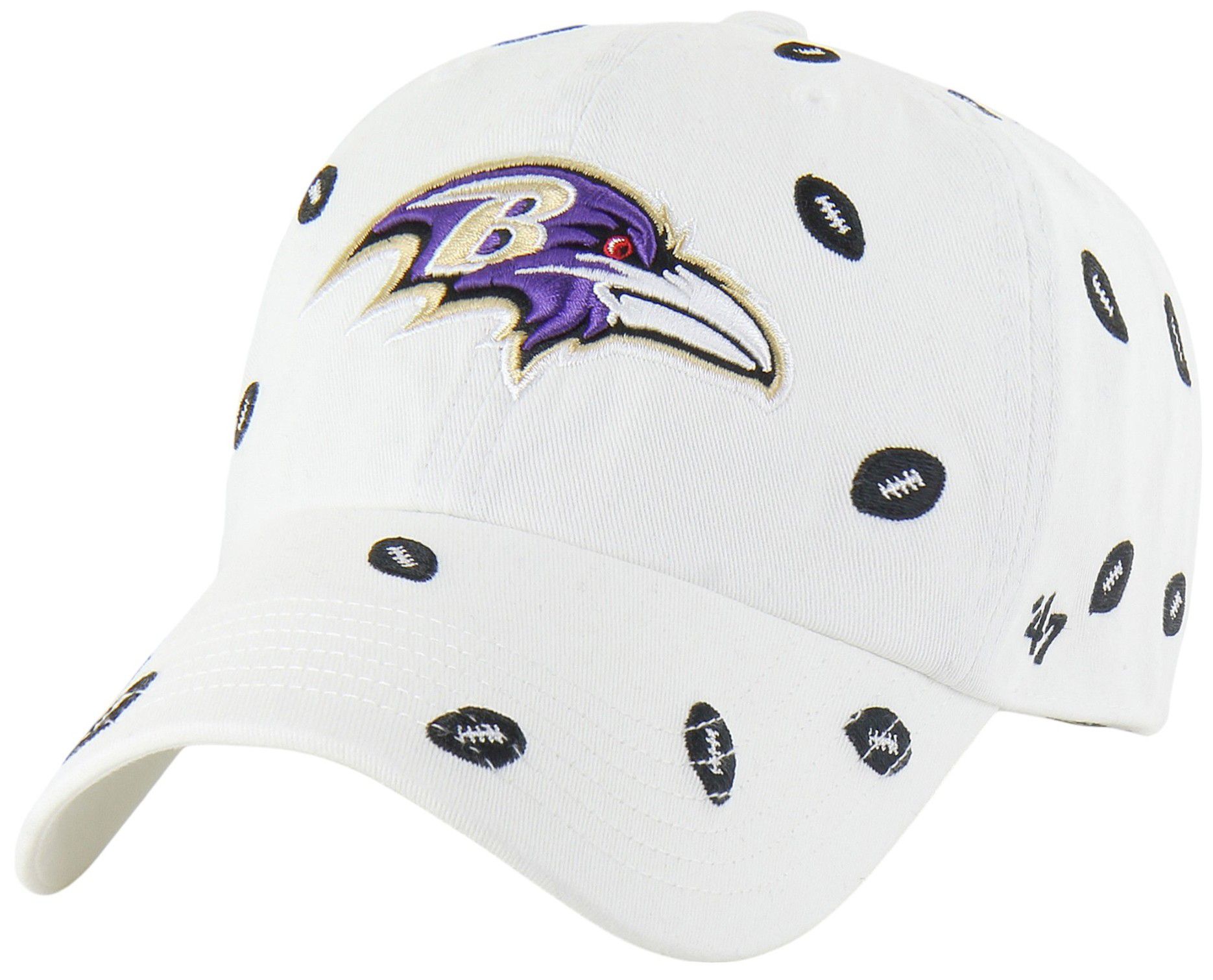 '47 Women's Baltimore Ravens White Confetti Clean Up Adjustable Hat product image