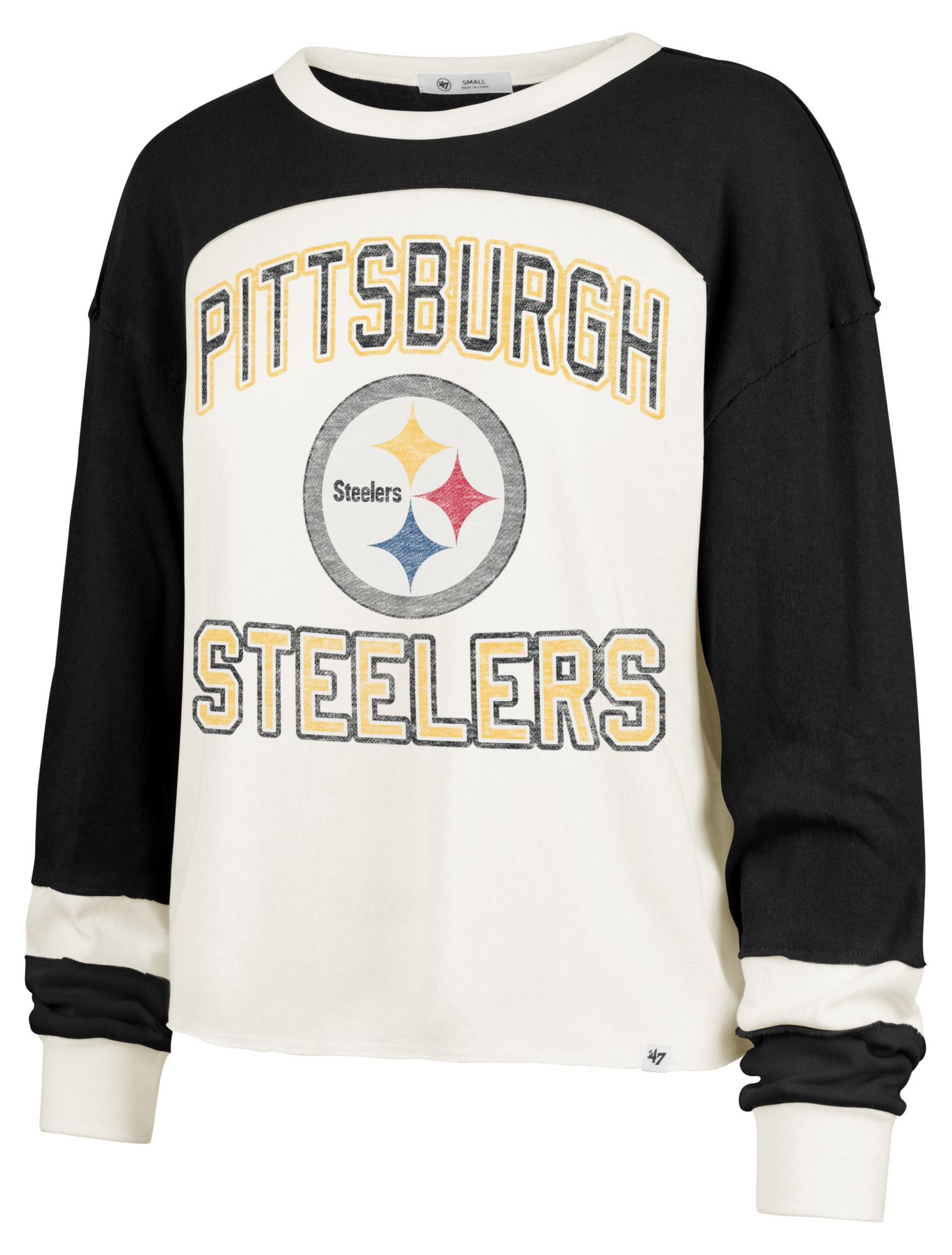 '47 Women's Pittsburgh Steelers Beige Curve Toni Long Sleeve T-Shirt product image